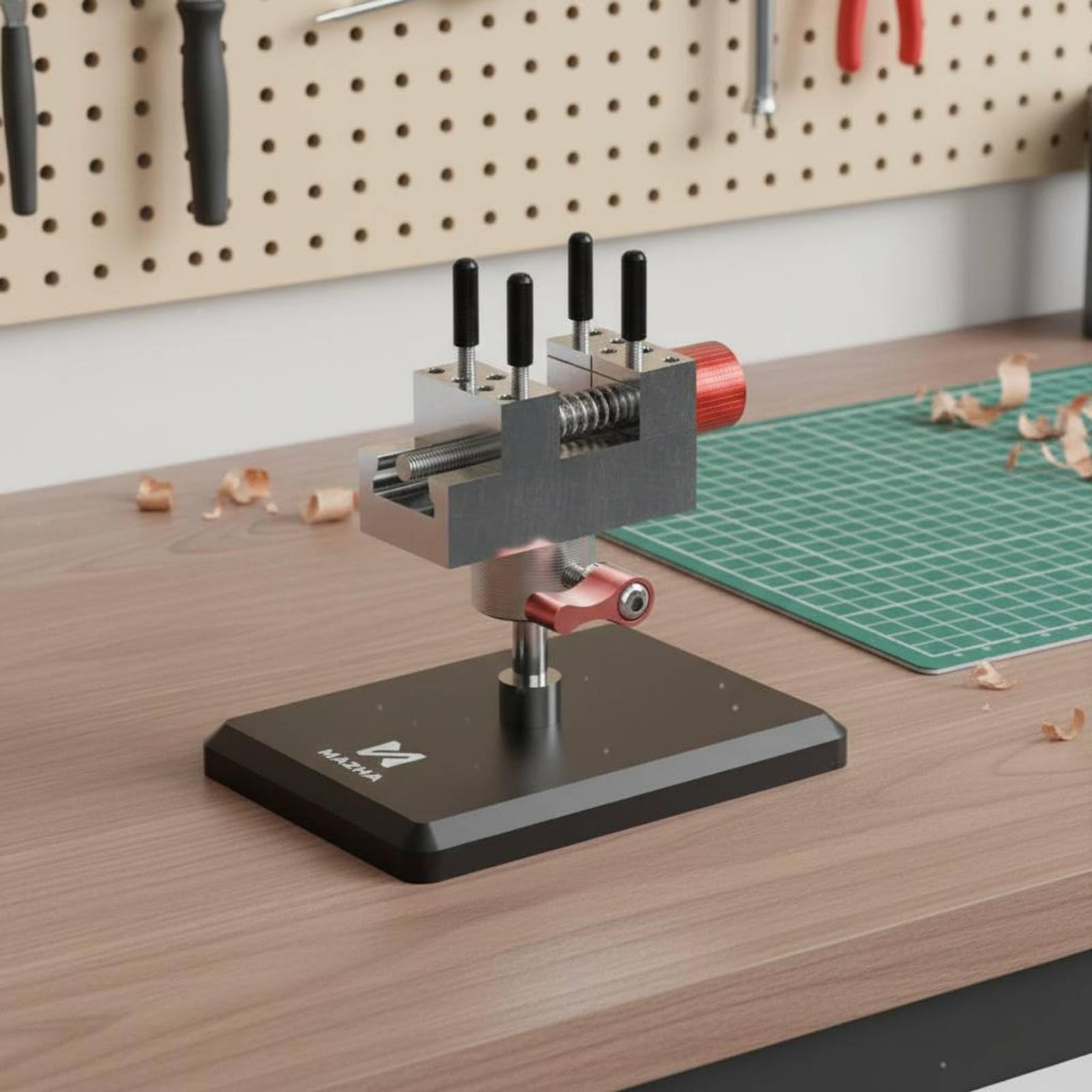 perfeclan Mordaza de Precisión de Acero Inoxidable Tornillo de Banco Mini de Banco Sujeción de Mesa con 14 Orificios Modulares y Varillas Sujeción Segura para