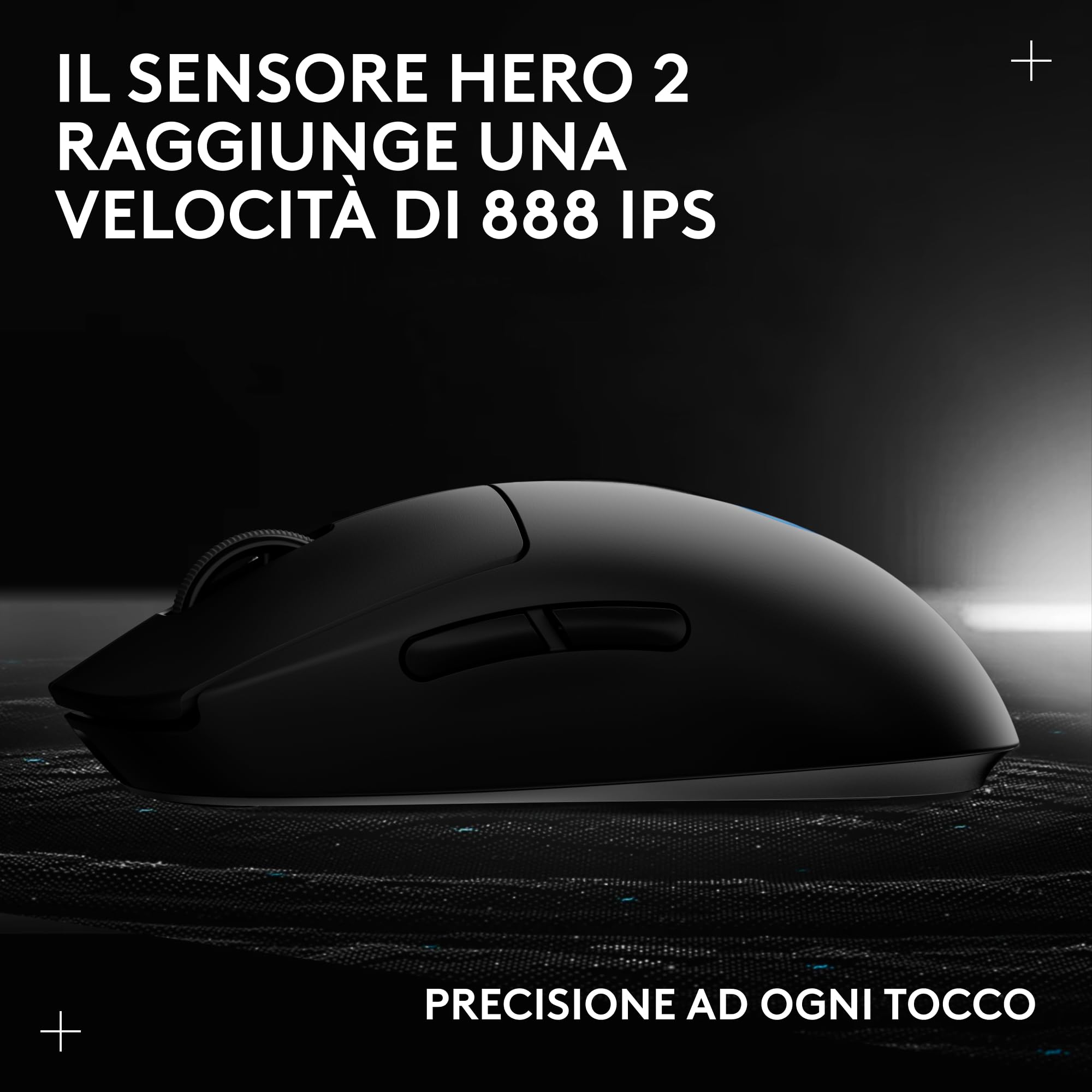 Logitech G PRO 2 LIGHTSPEED Mouse da gioco senza fili, East Europe Pachage, fino a 4 pulsanti laterali magnetici personalizzabili e commutabili, ricarica USB-C, sensore da 32k DPI per PC/Mac