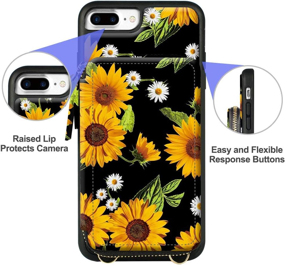 One-Day Sale: Up to 70% Off iPhone 8 Plus Wallet Case, LAMEEKU iPhone 7 Plus Card Holder Case, Floral Sunflower Pattern Zipper Leather Case with Credit Card Slot Strap, Protective Cover for iPhone 7 Plus/8 Plus-Sunflower 🛒 Flash Sale iPhone 8 Plus Wallet Case, LAMEEKU iPhone 7 Plus Card Holder Case, Floral Sunflower Pattern Zipper Leather Case with Credit Card Slot Strap, Protective Cover for iPhone 7 Plus/8 Plus-Sunflower