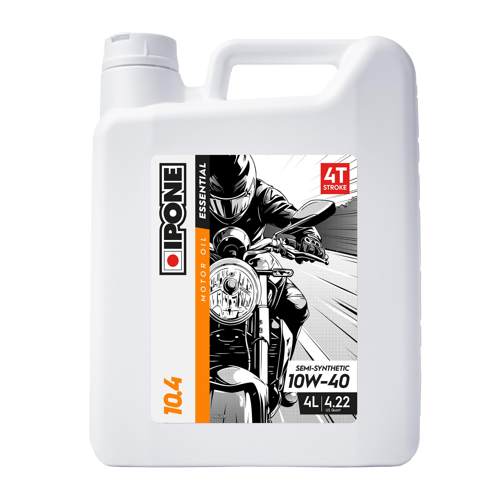 IPONE – Huile Moteur Moto 4 Temps 10W40 10.4 – Bidon 4 Litres - Semi-Synthétique - Gamme Essential - Protection efficace du moteur - Fiable et accessible - Usage de la moto régulier