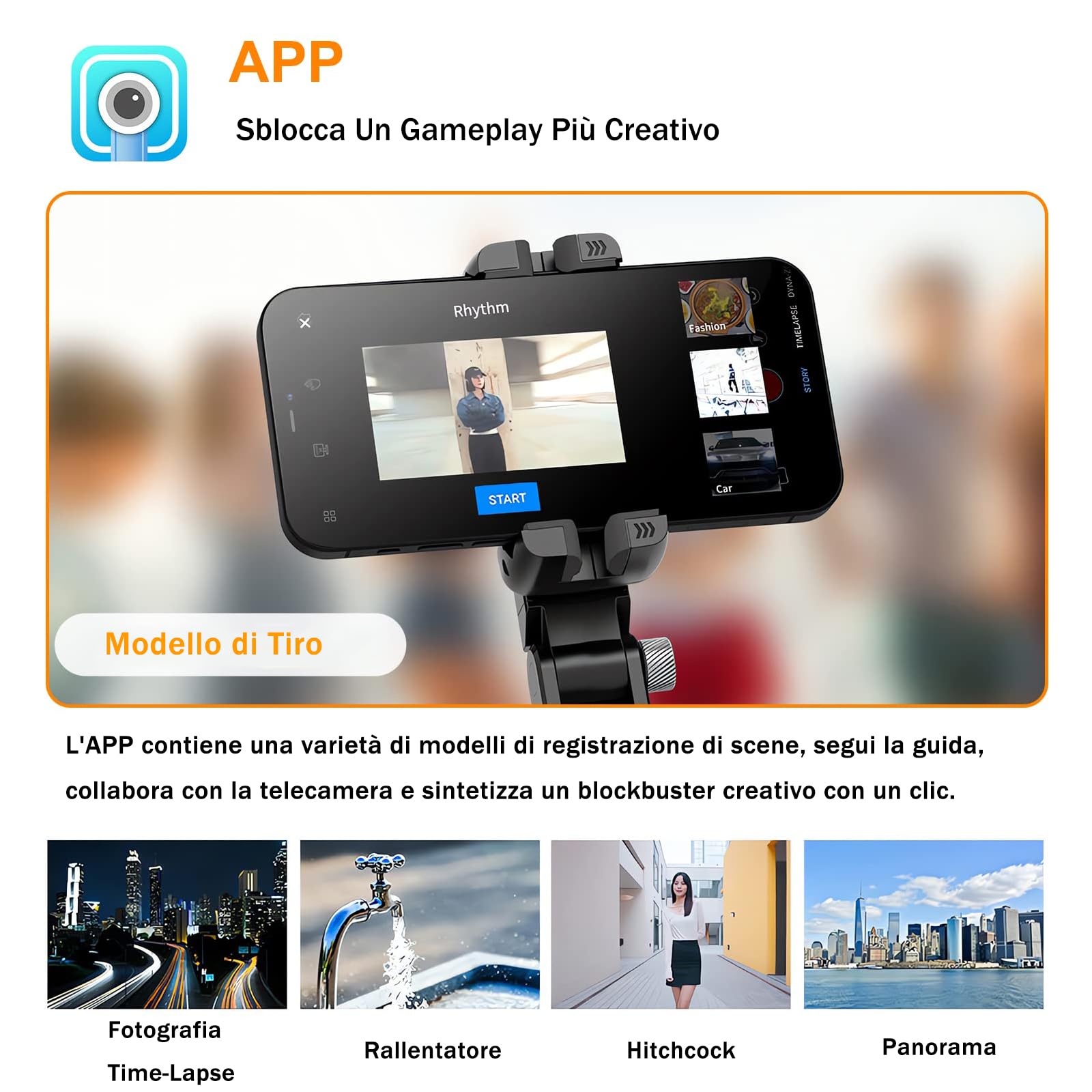 STRBDYI Gimbal Stabilizzatore Smartphone,Treppiede Selfie Stick Estensibile con Bilanciamento Automatico e Telecomando Wireless,Rotazione Automatica di 360° per IOS/Android (Nero)