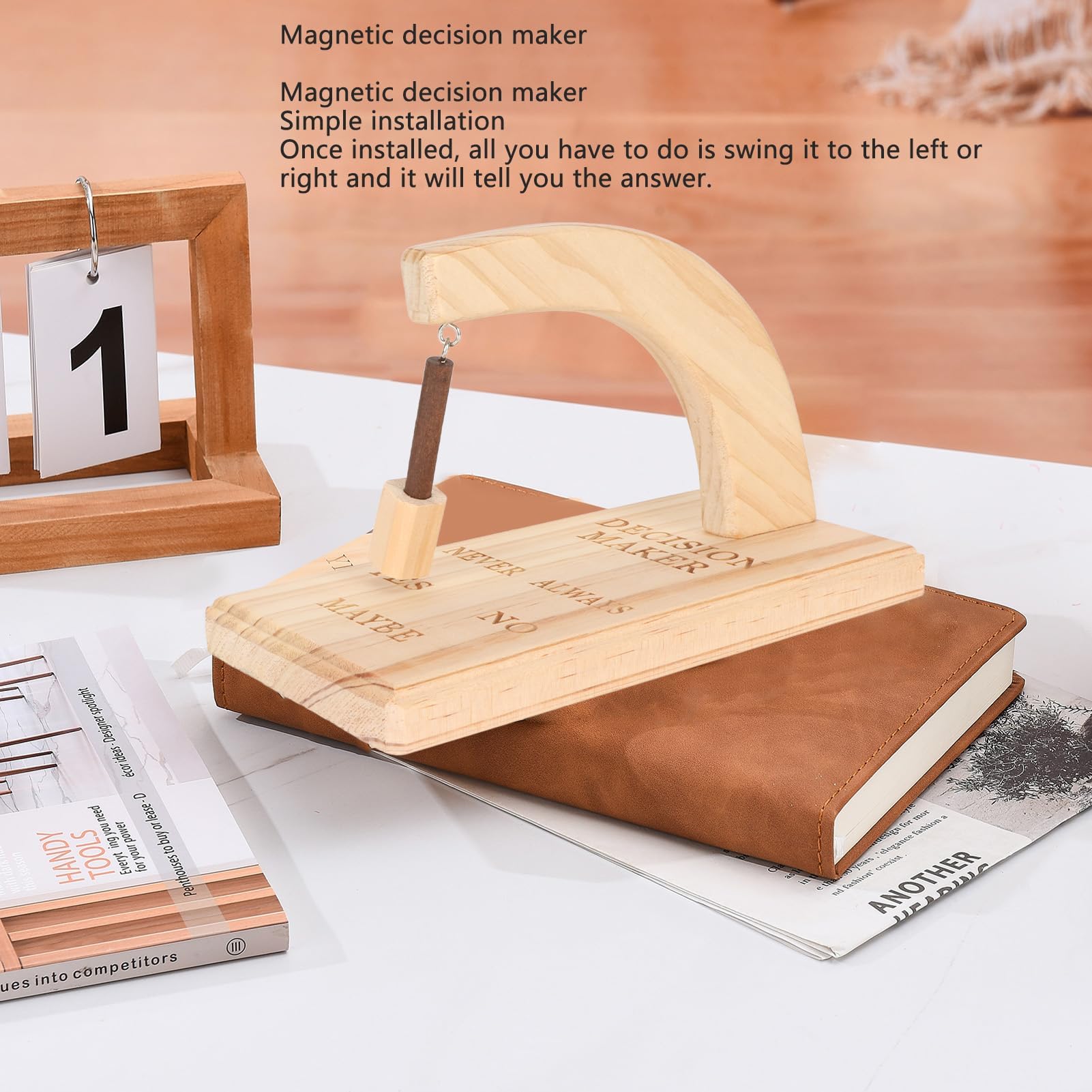 Decision Maker Magnetico in Legno Innovativo Selettore Oscillante Risposta Rapida Sì No Forse per L'arredamento 'home Office