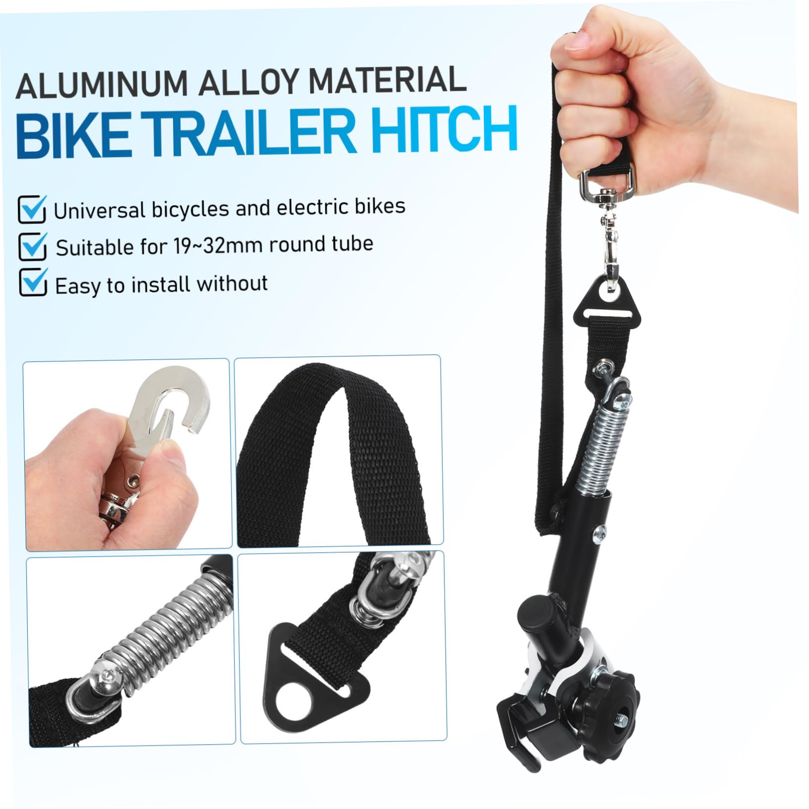 Toyvian Fahrradanhänger Kupplung Ersatz Adapter für Anhänger für E-Bike Universelle Räder aus Aluminiumlegierung Schwarz 1 Satz