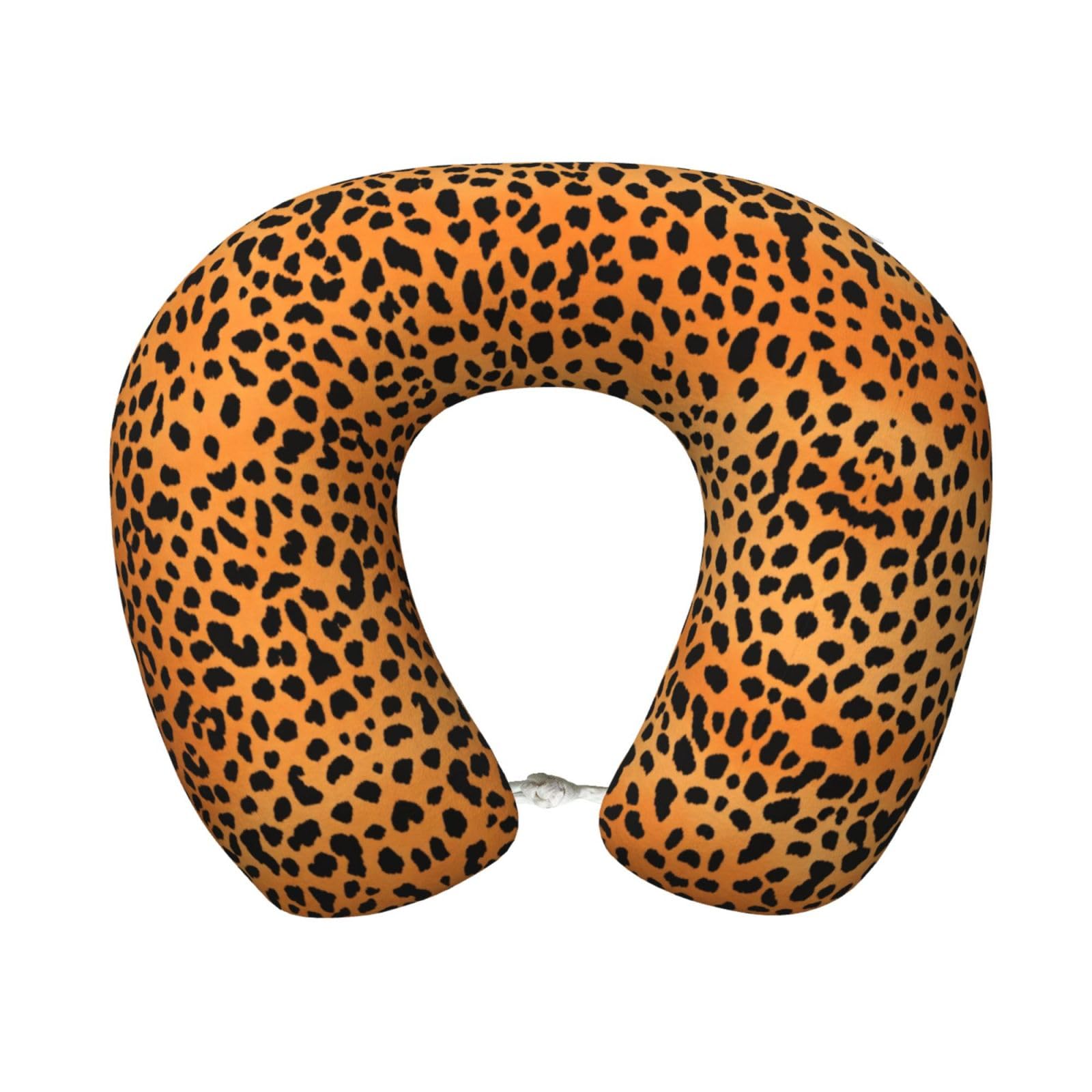 XingFox Leopard Print Print Custom U-Shaped Travel Pillow,Memory Foam Cervical Neck Pillow,for Napping,Plane,Car,Home,Office