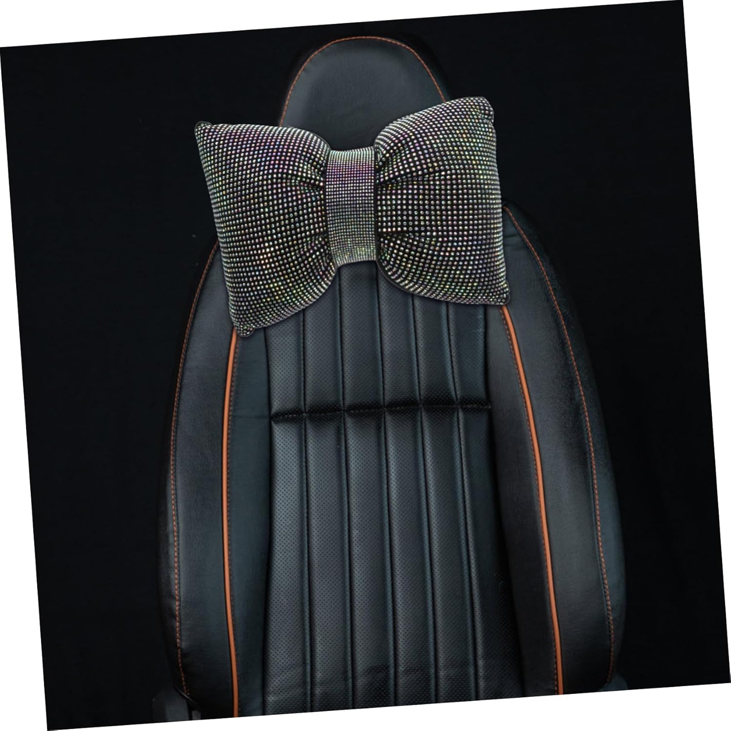 Amosfun 2pcs Car Neck Pillow Neck Support Pillow for Sleep Travel Pain Relief Bling Decor Auto Headrest Cushion