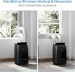Gasbye Double tuyau portable Air Conditionneur, [2025 Mise à jour] Complète DC Compresseur d'onduleur, économie d'énergie 13.6 CEER, Faible bruit (45dB), Refroidir la chambre jusqu'à 500 Sq.Ft., télécommande rétroéclairée, 14,000BTU, noir