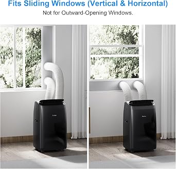 Gasbye Dual Hose Portable Air Conditioner, [2026 Upgraded] Full DC Inverter Compressor, Energy-Saving 13.6 CEER, Low Noise (45dB), Cools Room up to 500 Sq.Ft., Backlit Remote Control, 14,000BTU, Black