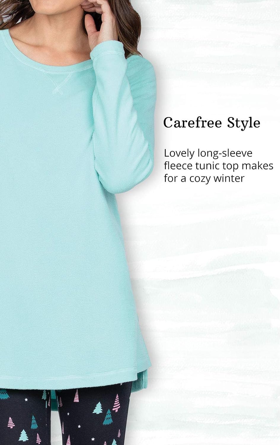 Addison Meadow Pajamas For Women - Womens Fleece Pajamas Tunic Top and Leggings - Image 3