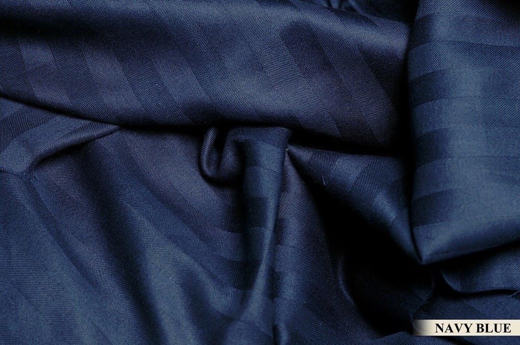 Egyptian Cotton Twin Sleeper Sofa Bed Sheet Set 36"x72"x6" Navy Blue Striped