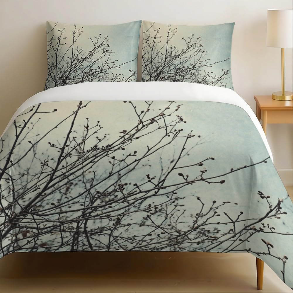 Housse de couette branche d'arbre noir moderne pour décorer une chambre d'adulte