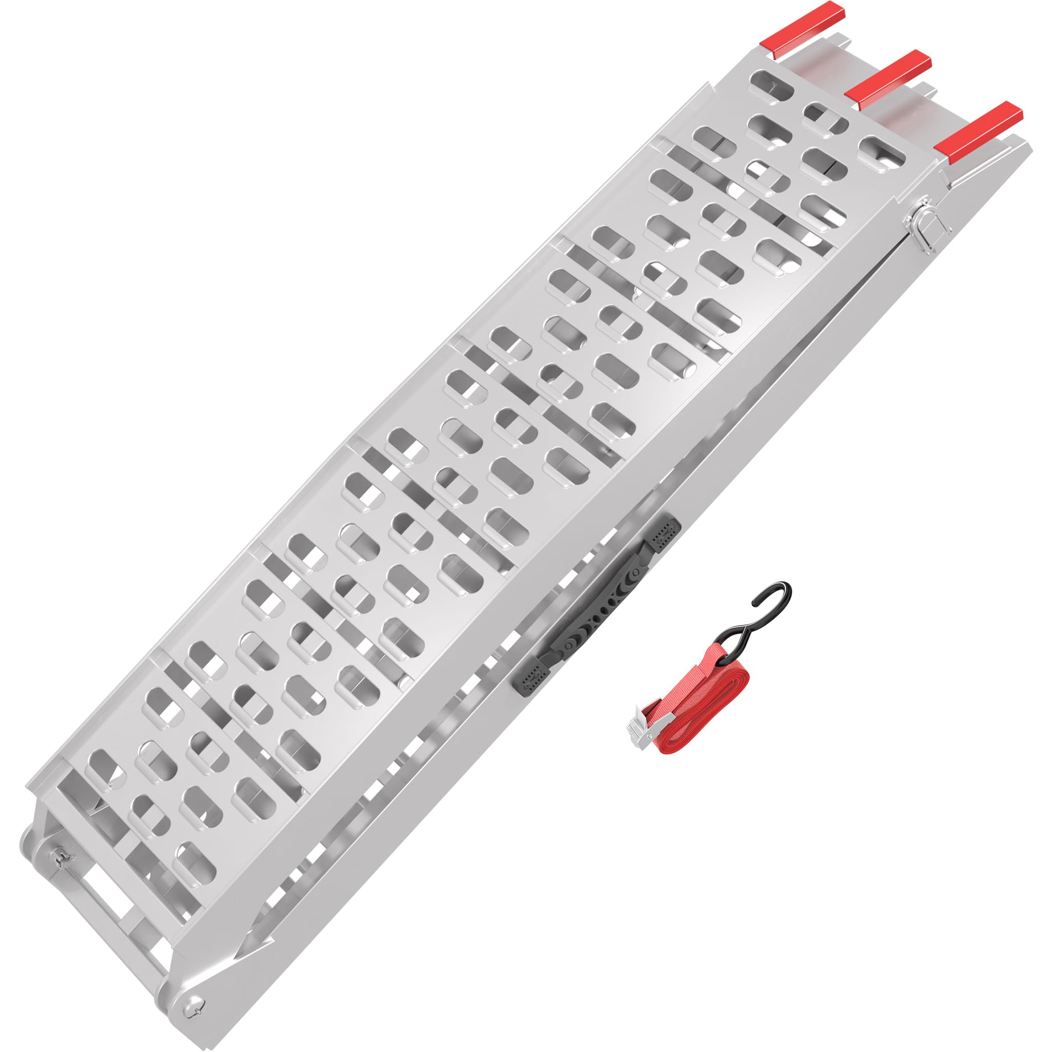 Wiltec Rampe de Chargement Pliable 2260 x 295 mm – capacité de Charge Max. 340 kg – en Aluminium – Profil à Trous – Rampe d'accès Utilitaire Moto ATV Quad remorque