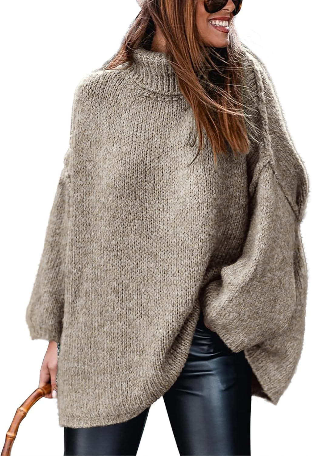 ATHMILE Oversized Chunky Sweaters for Women Fall Turtleneck Long Sleeve Knit Pullover Tops 2026 Winter Fashion Clothes