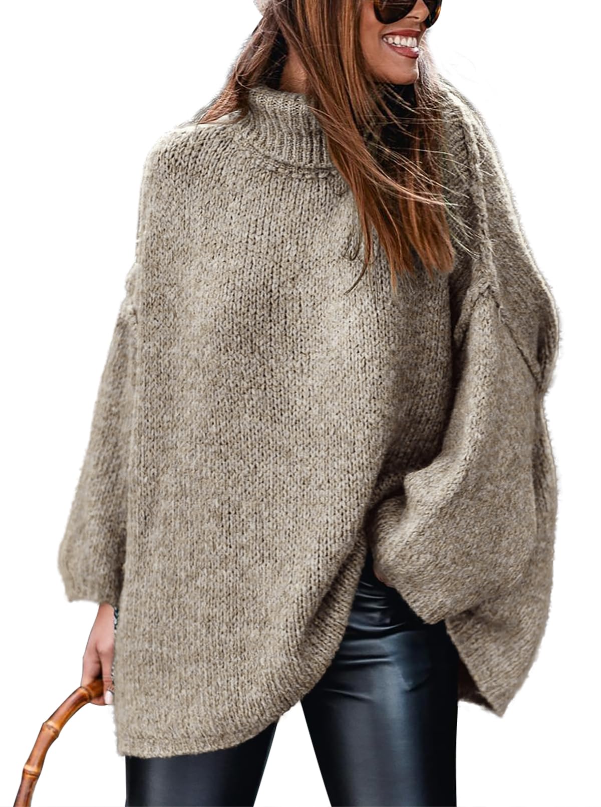 ATHMILE Oversized Chunky Sweaters for Women Fall Turtleneck Long Sleeve Knit Pullover Tops 2025 Winter Fashion Clothes