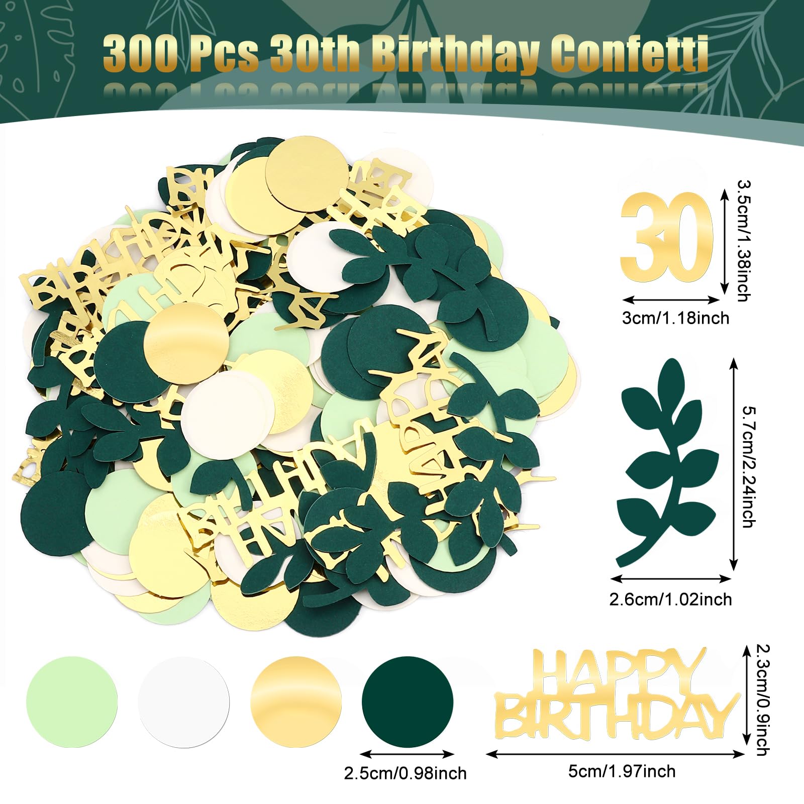 Confetti Verde Y Dorado Para Fiestas - 200 Piezas, Decoración De Mesa Para Cumpleaños Y Bodas