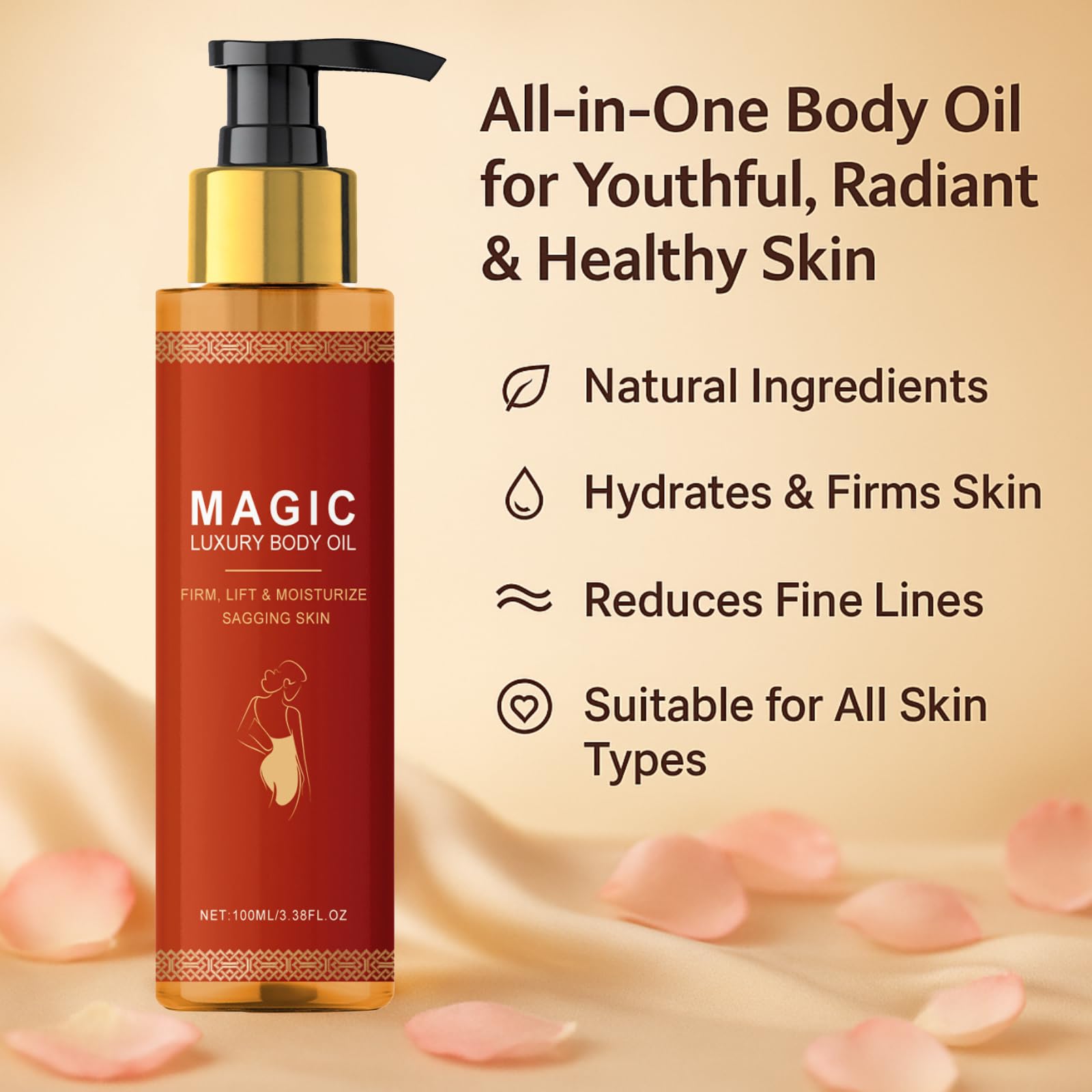 Glow Remedy Oil, Magic Body Oil Firming, Skin Tightening & Hydrating, Compact Firming Oil for Arms Thighs & Abdomen - Image 2