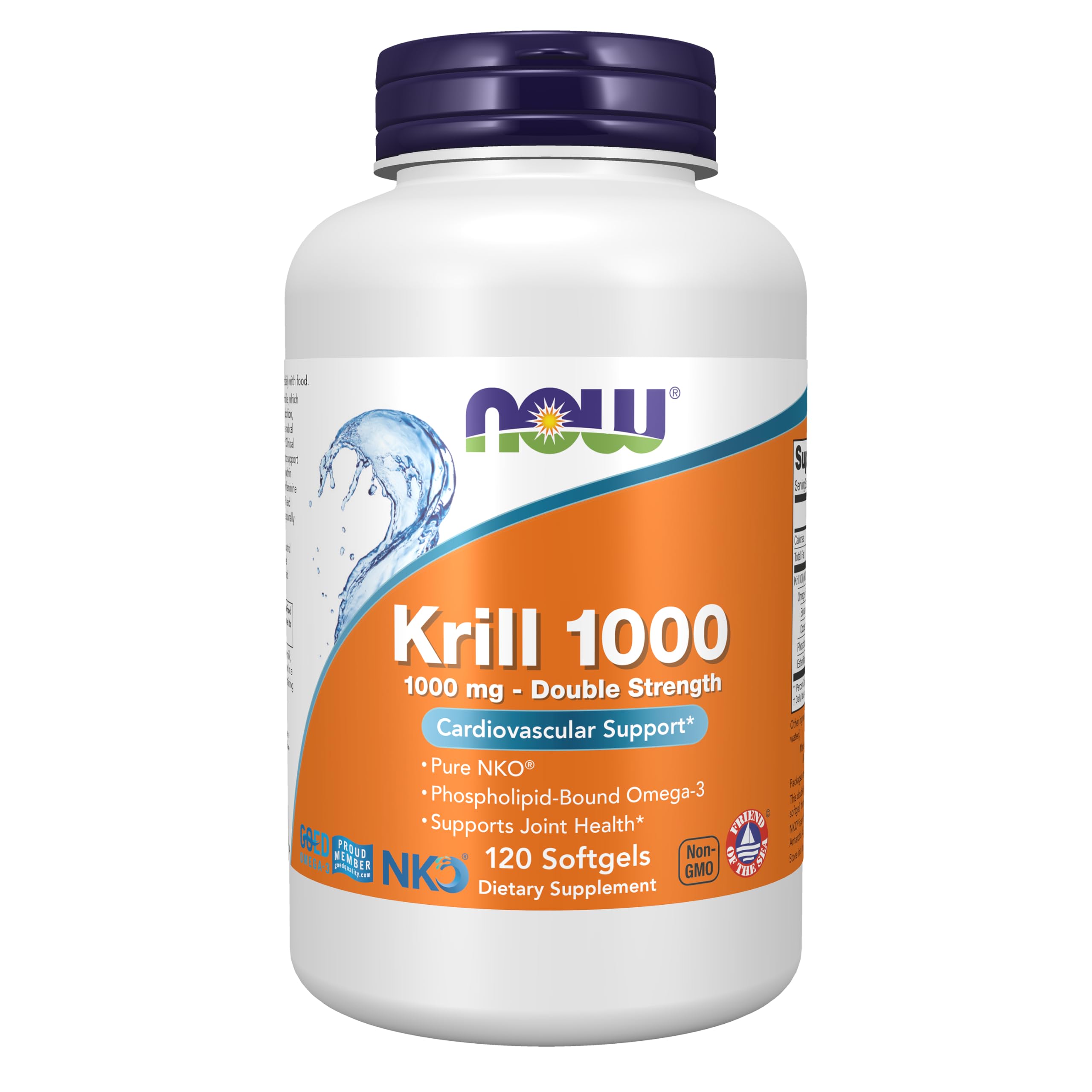 NOW Supplements, Krill 1000 mg, Phospholipid-Bound Omega-3, 120 Softgels 120 Count (Pack of 1)
