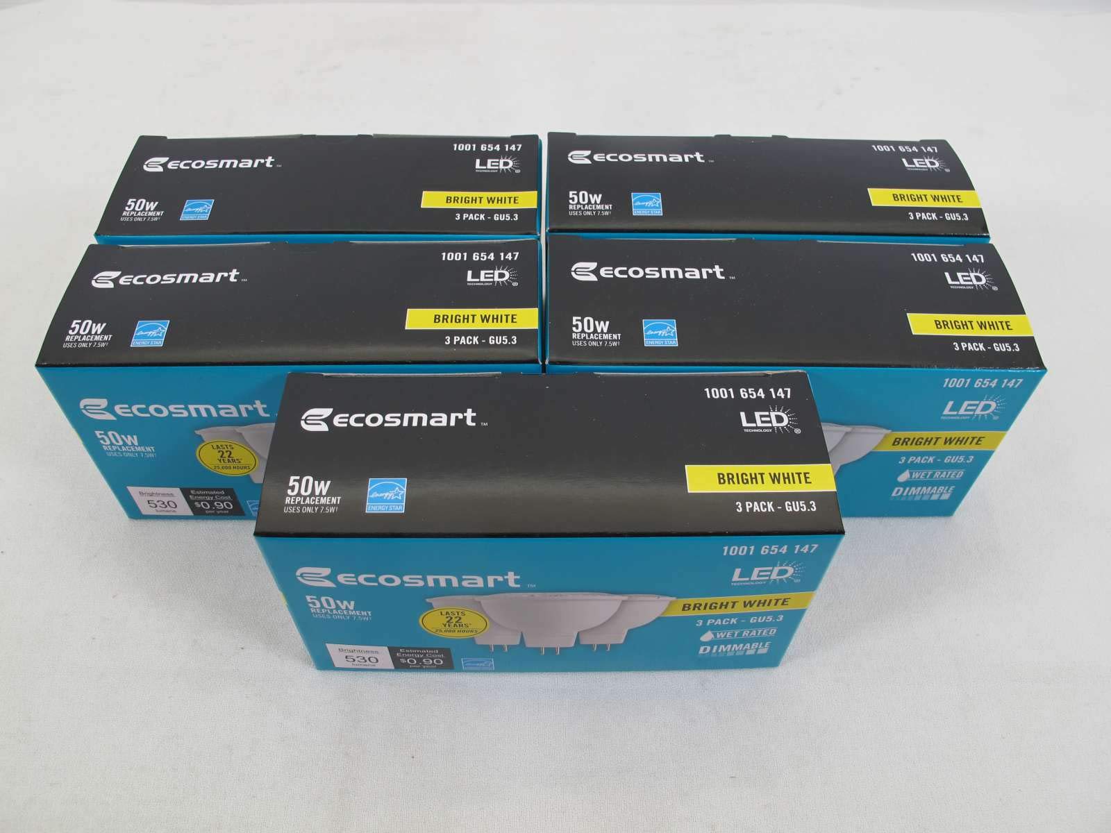 Ecosmart Bright White 50W LED dimmbar 3er Pack