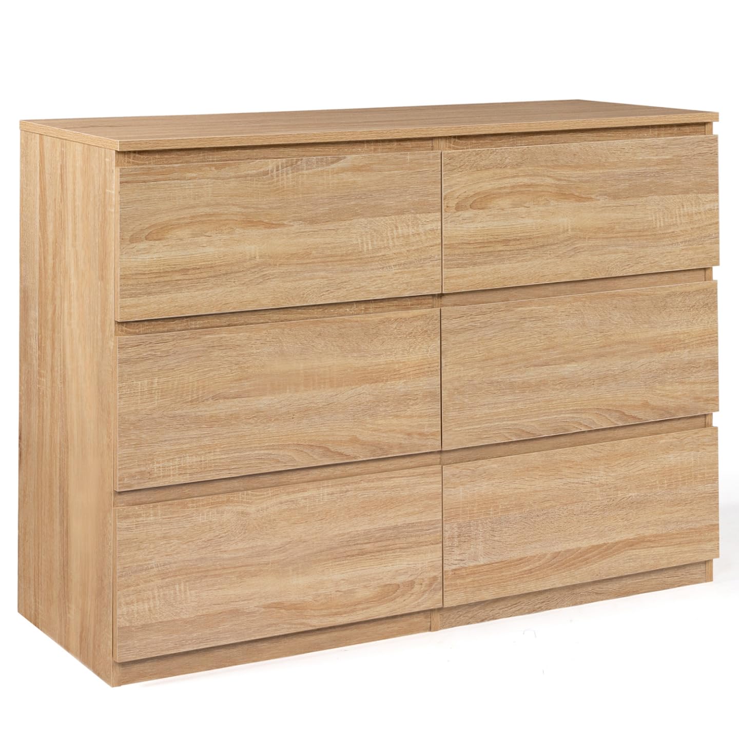 IDMarket - Commode 6 tiroirs TOMI 110 cm Bois façon hêtre