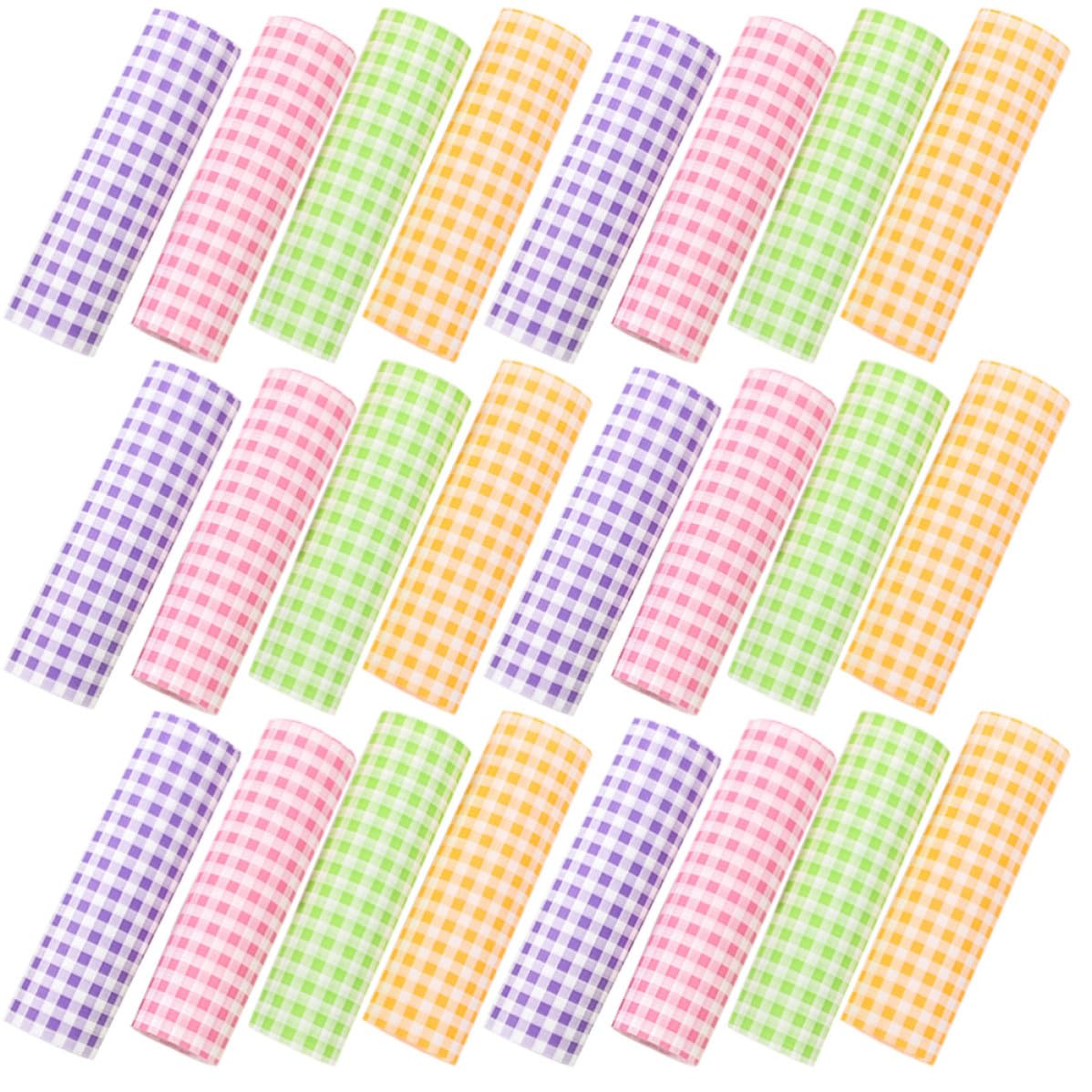 Papel para envolver alimentos en pícnics y meriendas con hojas a cuadros de colores