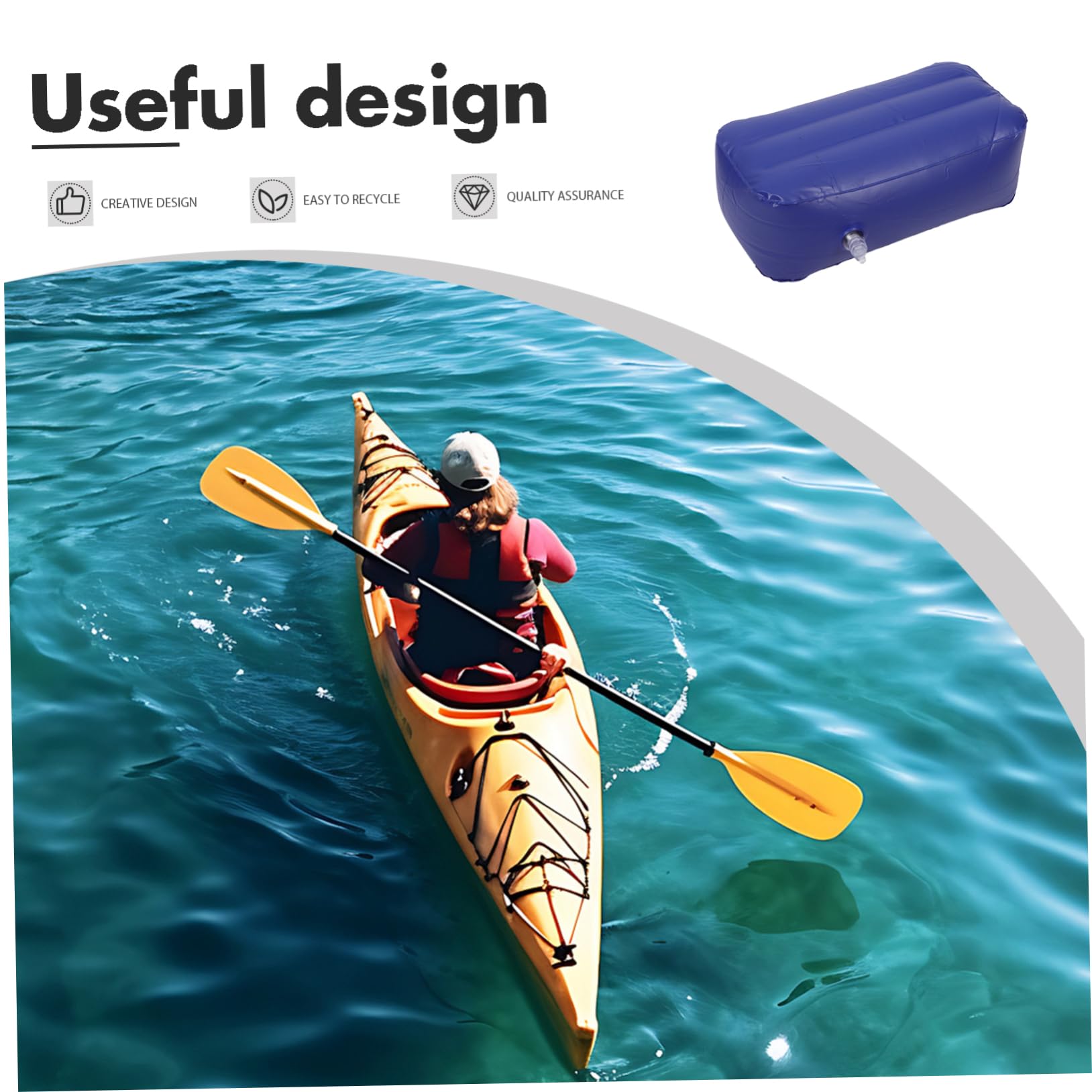 WOONEKY Cuscino Gonfiabile per Esterni in Pvc Design Ergonomico Antiscivolo per Amanti degli Sport Acquatici e Attività di Drifting e Water Sports