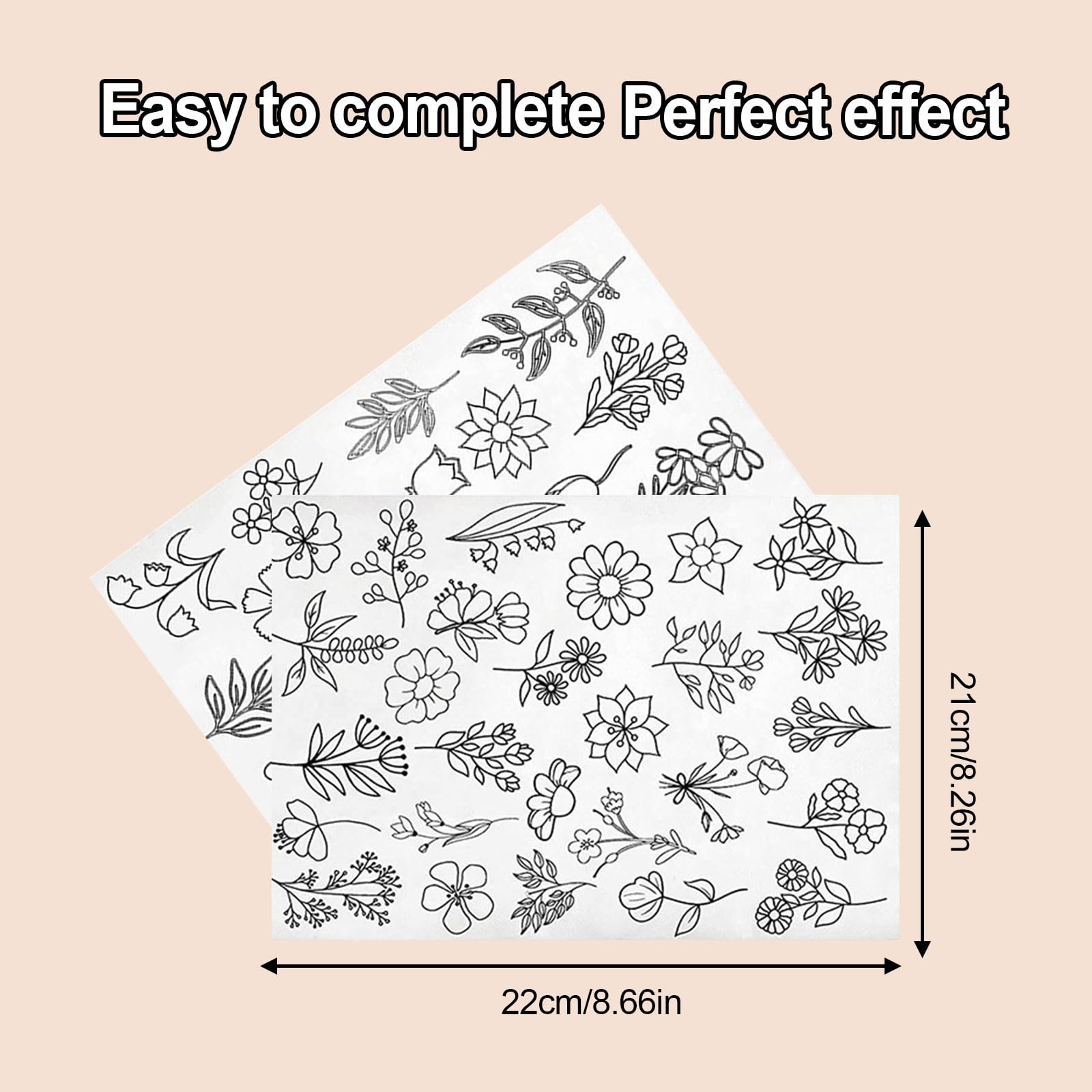 100 Stabilisateurs Solubles Pour Broderie - Motifs Prédécoupés Pour Débutants - Lavable à L'Eau - Wondsea