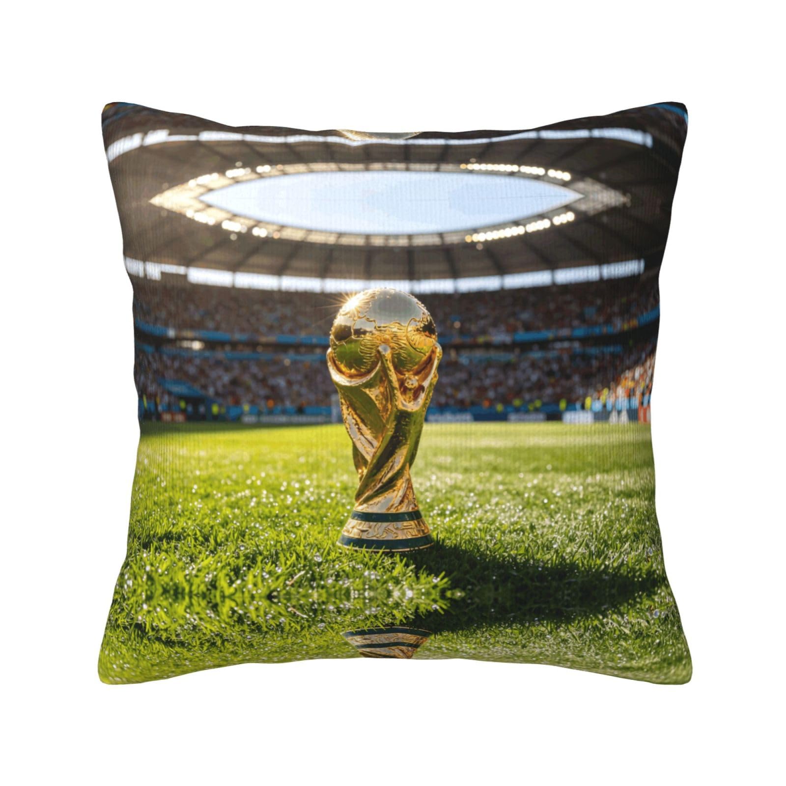 HGIUYDRD Stadium Trophy View Print Corduroy Throw Pillow with Invisible Zipper Closure for Living Room, Couch and Bed