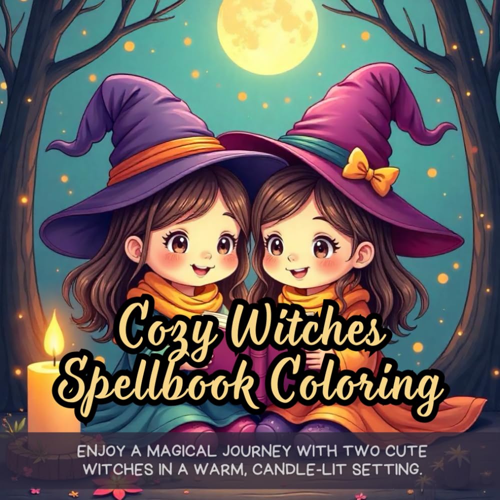 Cozy Witches Spellbook Coloring: cute witch coloring book, cozy witches coloring book, hygge coloring book for adults, spellbook coloring book, ... coloring book, magical fantasy coloring book
