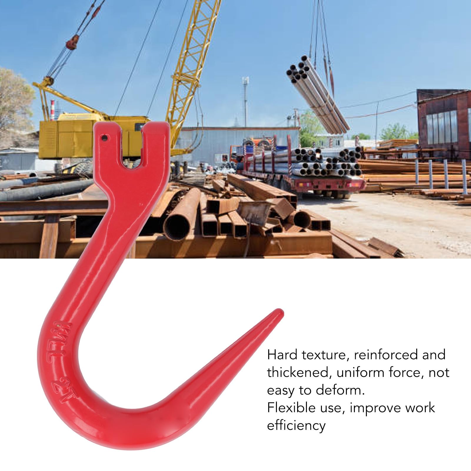 Alloy Steel Large Opening Lifting Hook, High Temperature Quenching Treatment, 2T Load Bearing, with Bearing Slide Lock Crane Hoist Hook for Construction Engineering