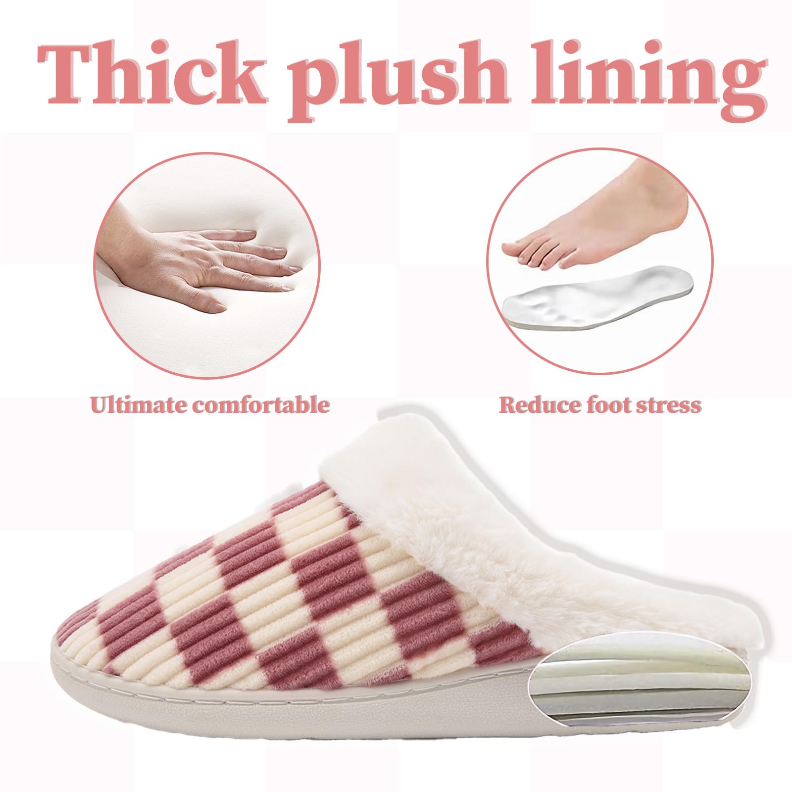 Waysoland Pantofole Donna Uomo Invernali,Ciabatte Donna Uomo Invernali Fuzzy Memory Foam Scivolare su Suola antispuggente Camera da letto Pantofole soffici Interno Esterno