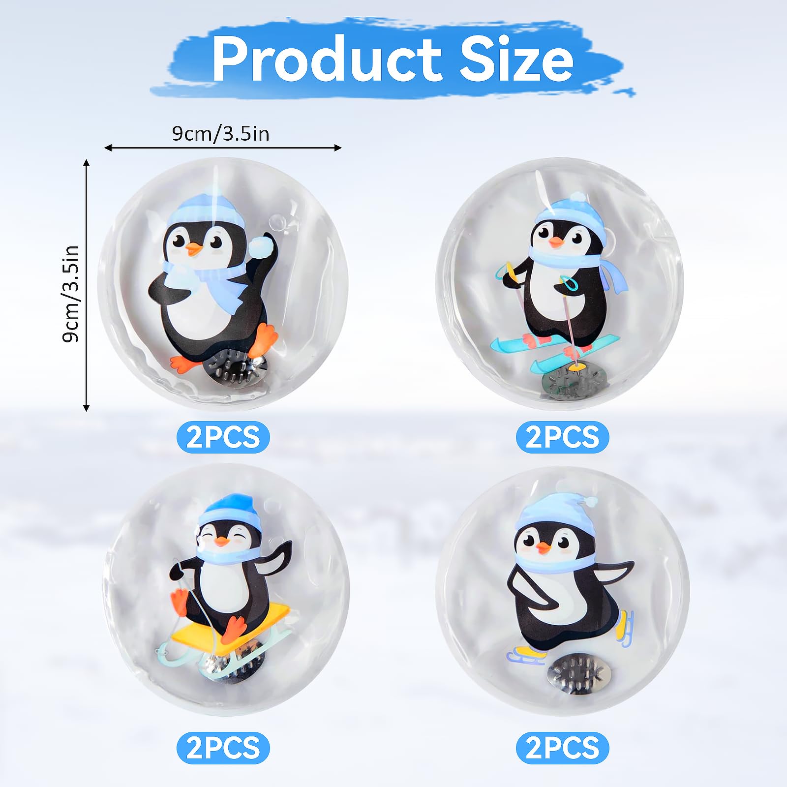 8 Pezzi Scaldamani Tascabile Riutilizzabile, 9 x 9cm Pinguino Scalda Mani Tascabili Riutilizzabili, Scalda Mani Portatile Regalo per Bambini Invernali Viaggi