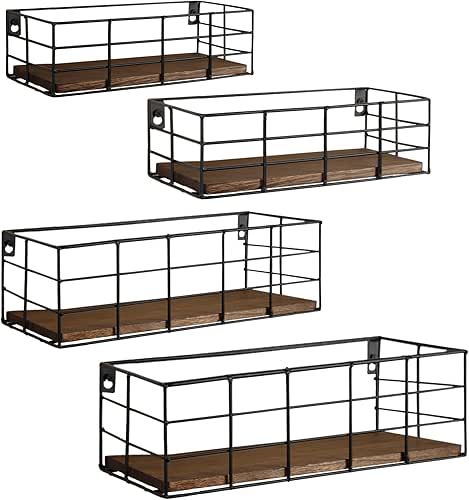 Fixwal Wall Shelves, 4 Sets of Hanging Floating Shelves, Wall