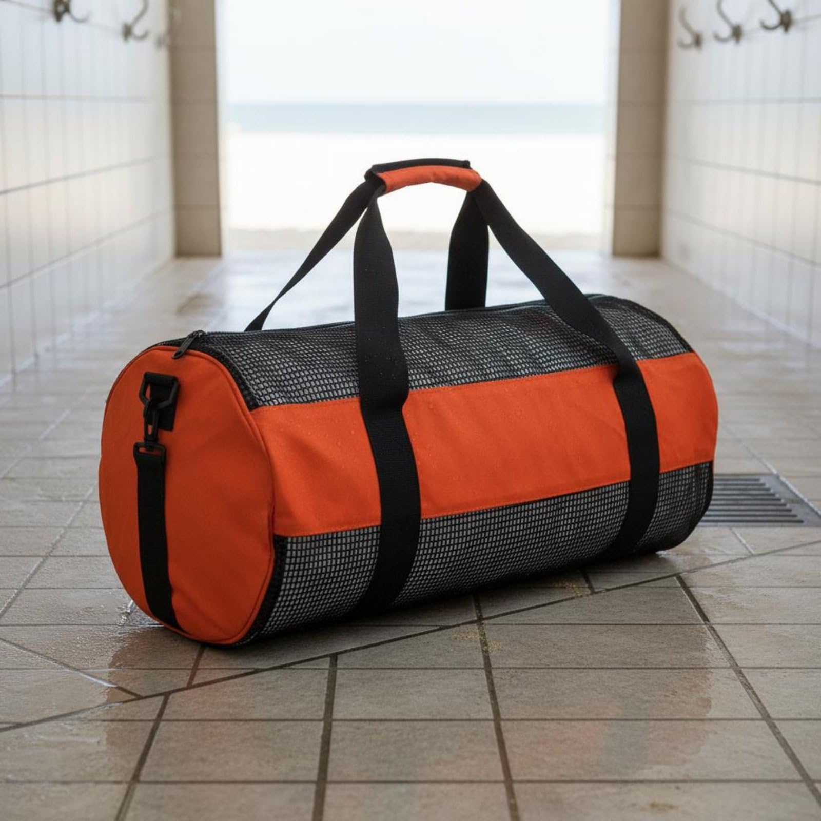 Mesh Duffel Bag Borsa Subacquea Borsa Attrezzatura Sacca Sportiva con Organizzazione Capiente E Trasporto Comodo Adatta per Immersioni Nuoto Barca Spiaggia Piscina
