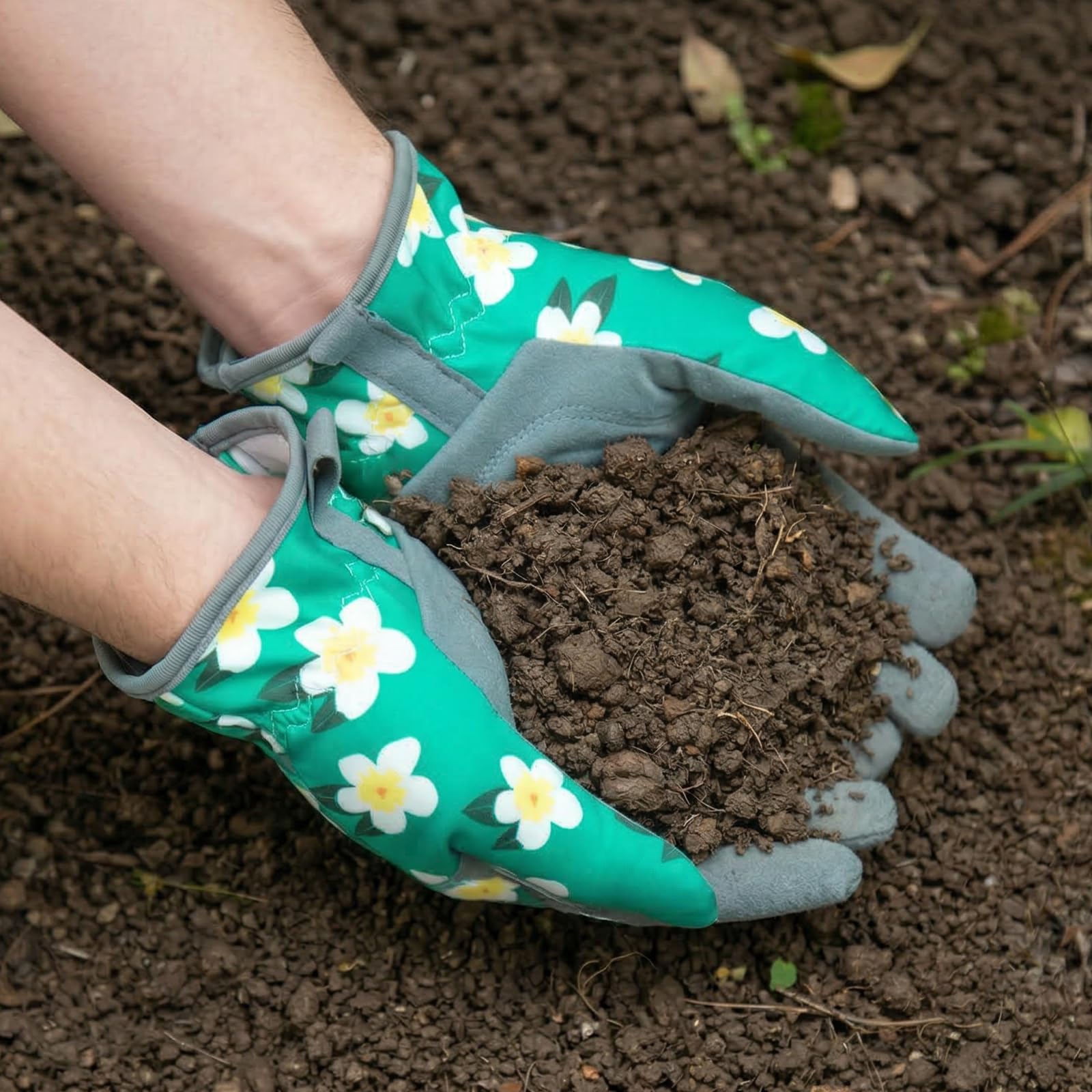 Baidast Guantes de jardinería para mujer, guantes de trabajo de cuero transpirable con gamuza de piel de ciervo, guantes a prueba de espinas para Yark/Garden