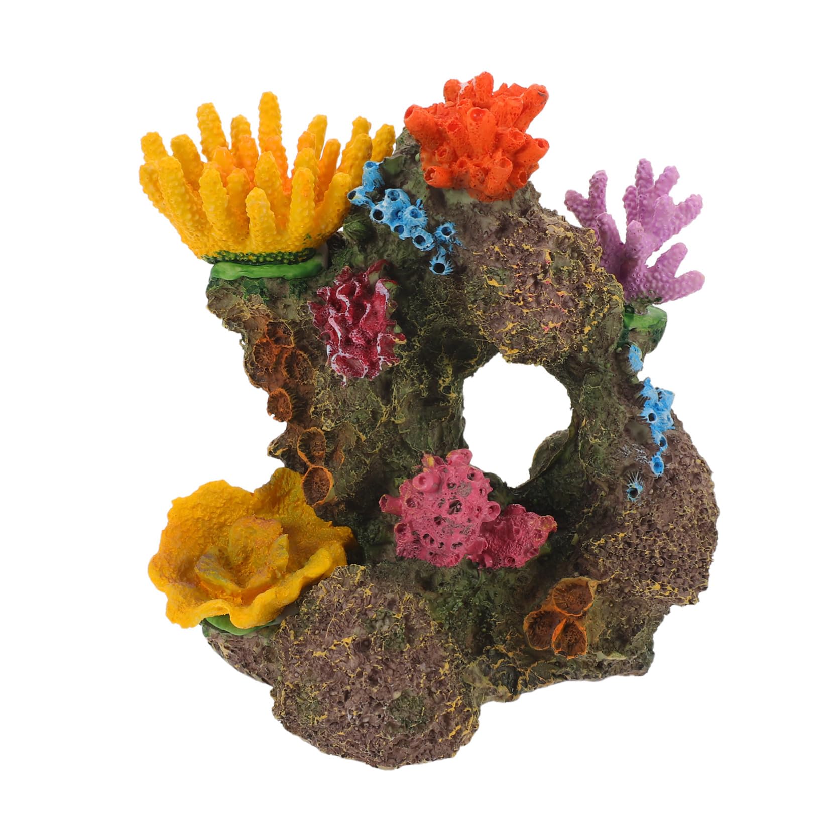Decoración Acuario Coral Artificial Resina Planta Simulada Refugio Peces Ornamentación Realista Roca Arrecife Grande para Paisaje Marino