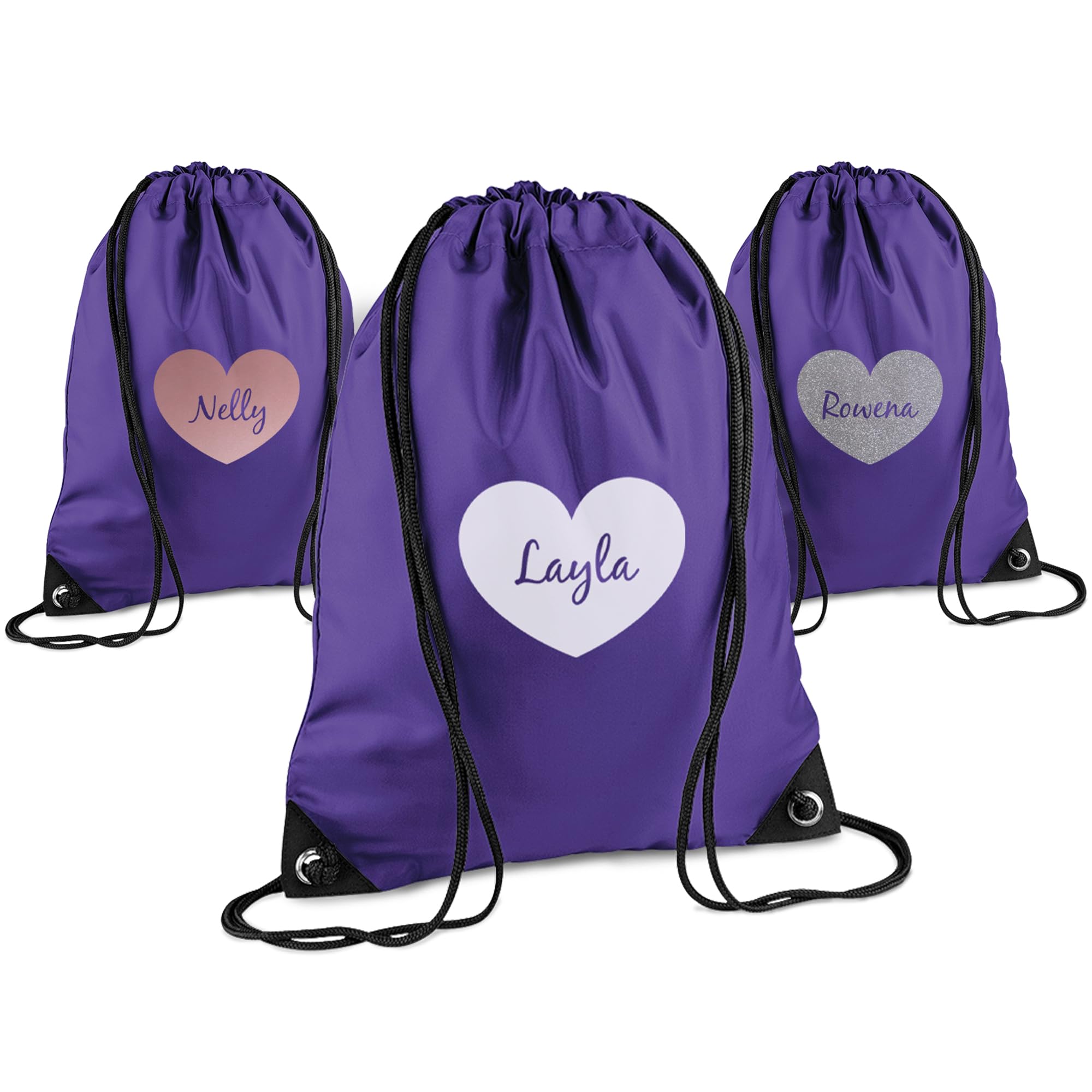 Print Maniacs Personalised Drawstring Bag for Kids Back to School PE Bag, Swim Bag with Name Ideal for Boys, Girls, Toddlers,and Primary School Students Perfect School Bag Purple