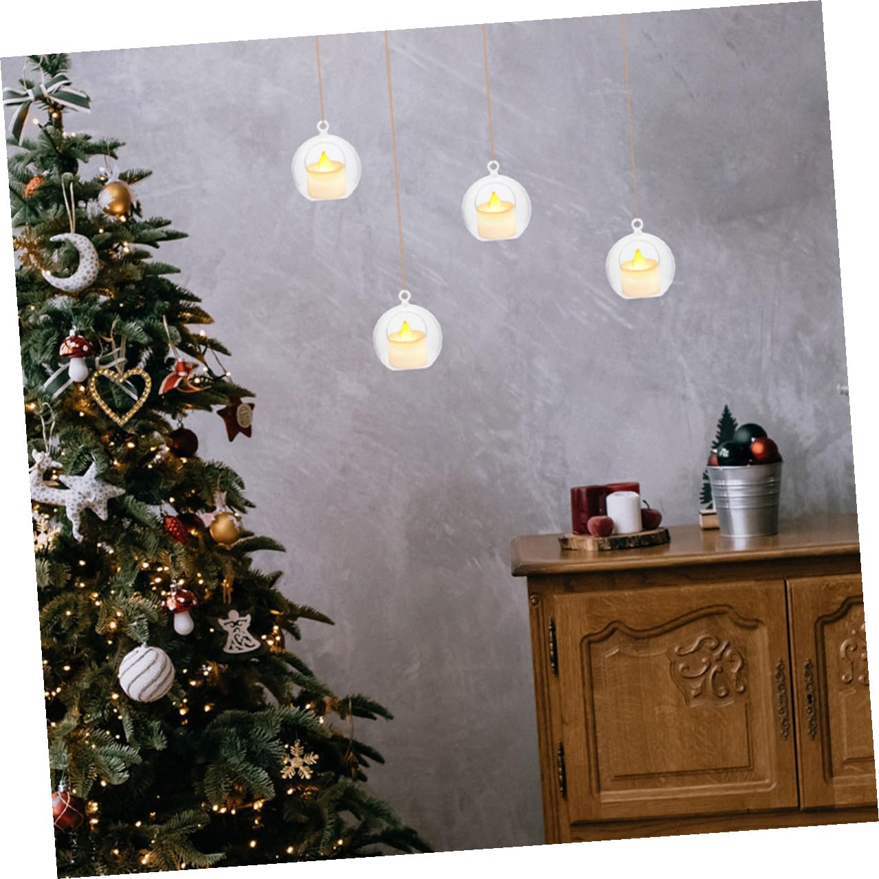 MAGICLULU Bolas Decorativas Transparentes Rellenable de 8 CM 20 Unidades de Plástico Irrompible Adornos Colgantes para Velas y Manualidades Ideales para Decoración Navideña Bodas y