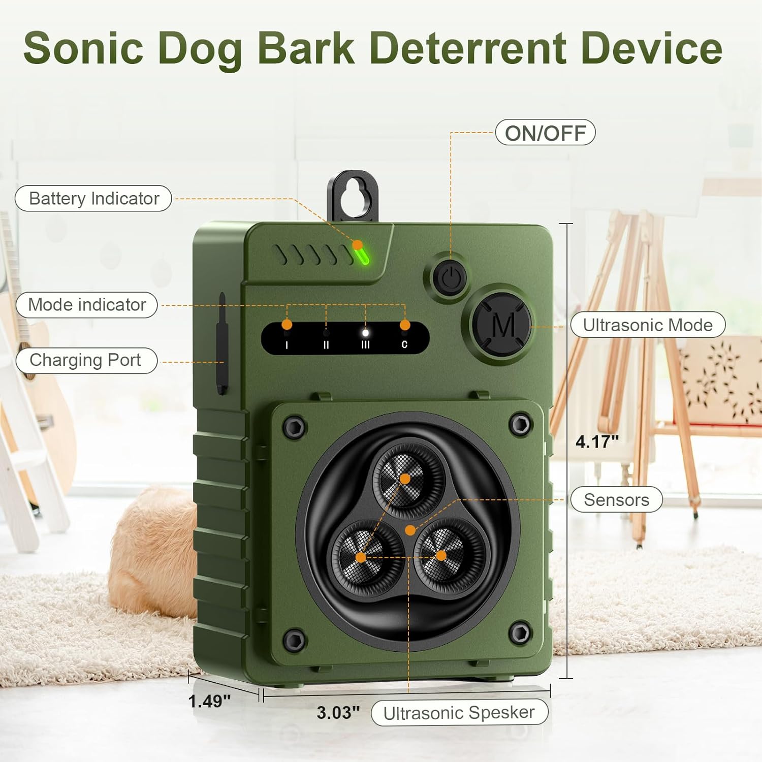 Anti Barking Device, Auto Ultrasonic Dog Barking Control Devices with 3 Modes, Rechargeable Dog Bark Deterrent Devices Bark Box for Outdoor/Indoor Dog Use, Dog Barking Silencer Safe for Dogs & People