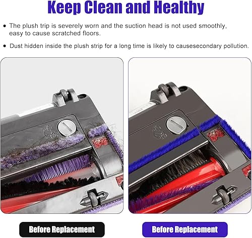 Miniatura 4 de Tiras de felpa para Dyson V6 V7 V8 V10 V11 Aspiradora Cabeza de Rodillo Suave