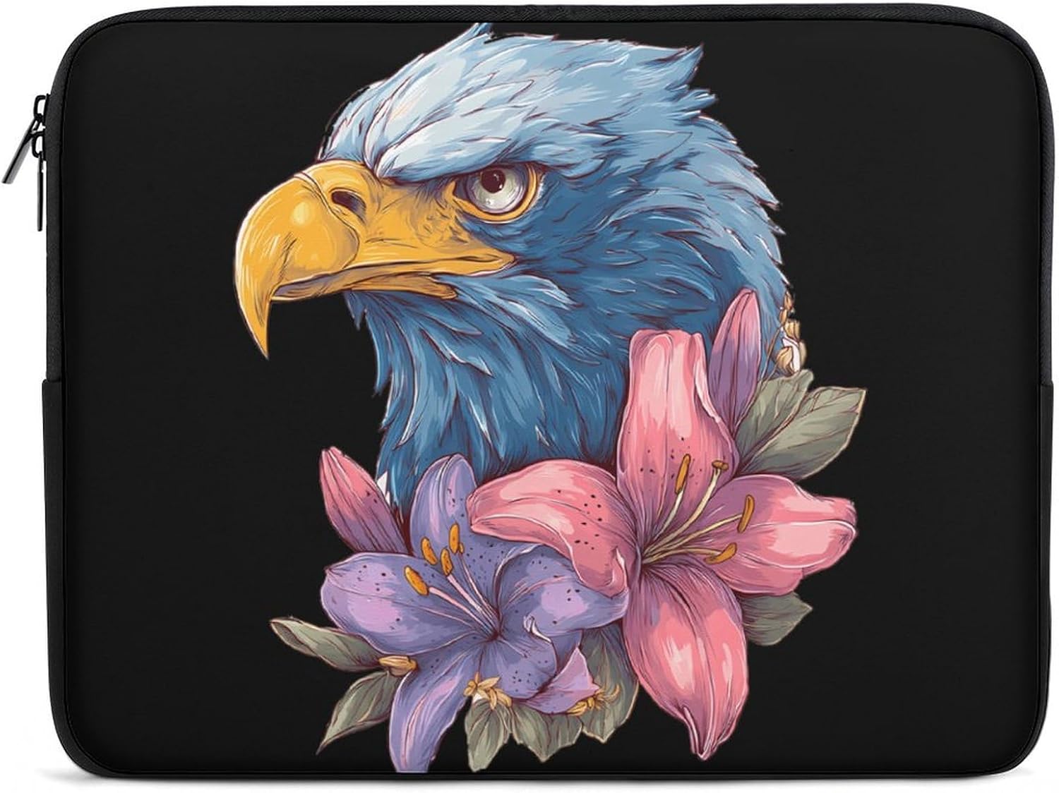 Angry Eagle1 Lily Flower Laptop Case Sleeve Computer Tablet Bag