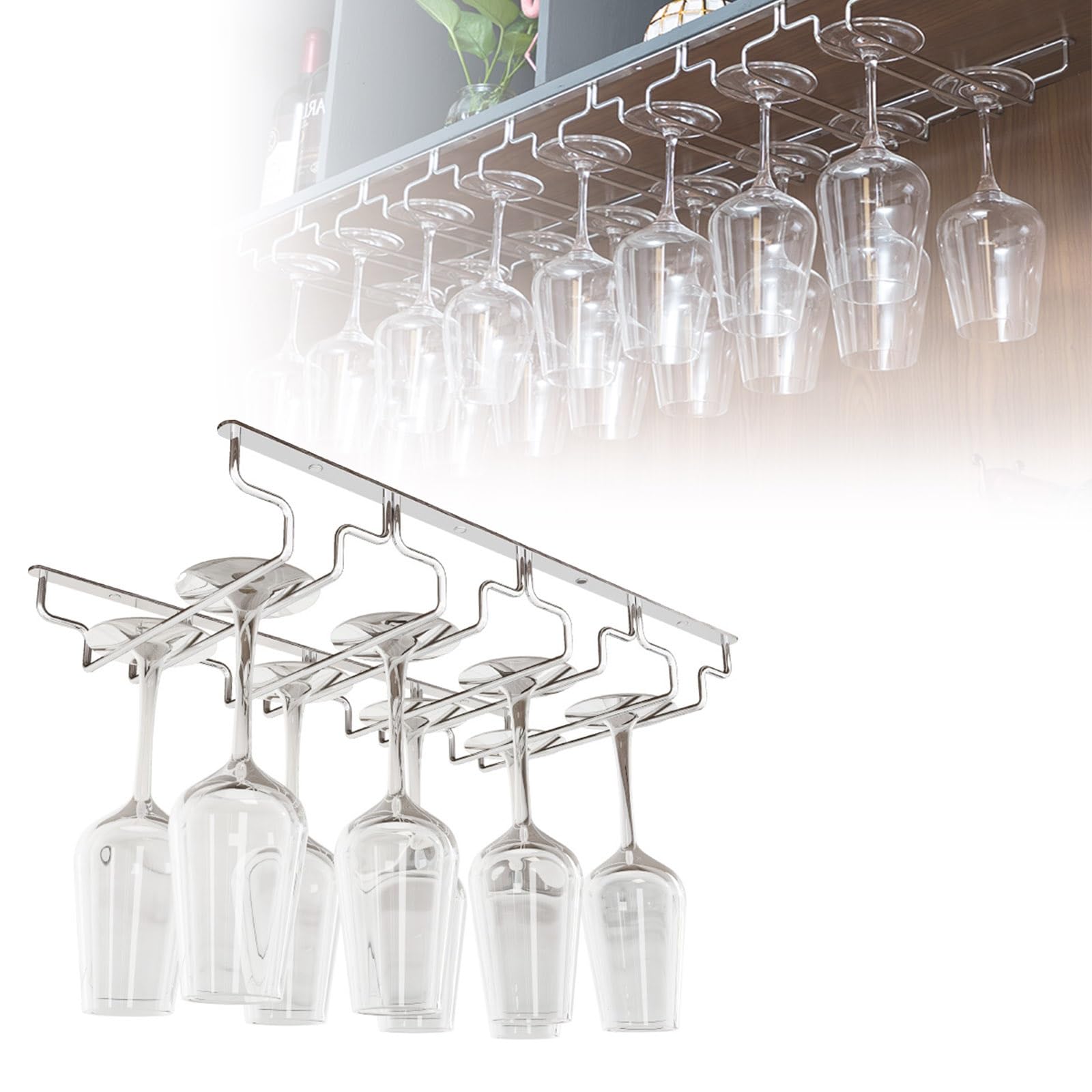 Amazon｜ワイングラスホルダー吊り下げ 3/4/5/6/7/8列 ワイングラス
