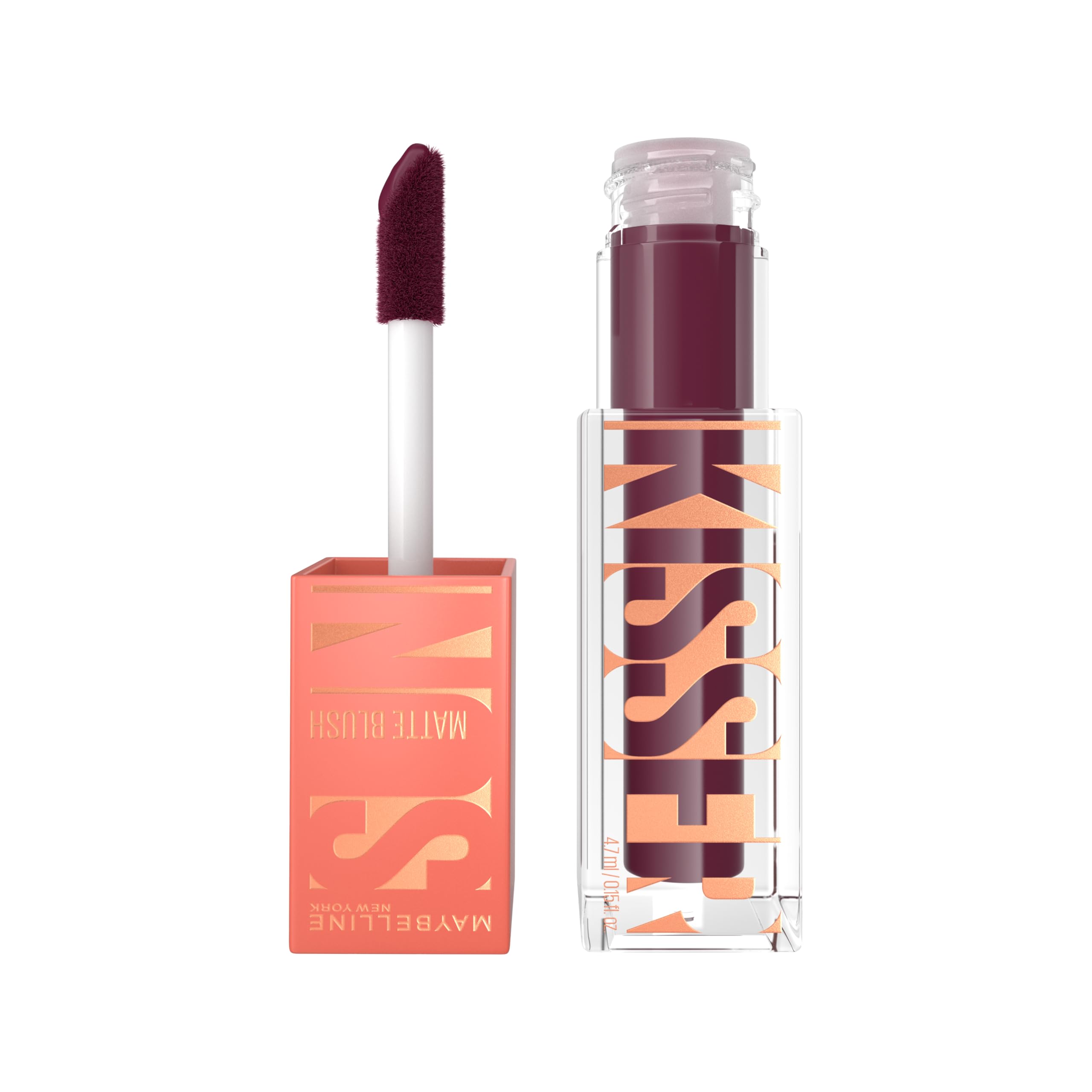 Maybelline New York Sunkisser Matte Haze Blush, Nahtlos mit der Haut verschmelzendes mattes Rouge mit XL Plüsch-Applikator, Farbe 33, Berry Brunch, 4,7 ml