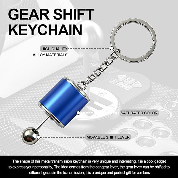 Gearbox Keychain,6-Speed Manual Transmission Gearbox Key Chain,Creative Gear Shifter Keychain,Stick Shift Keyring Car Fidget,Stress-Relieving Gear Shift Fidget Toy,Car Accessories - 5