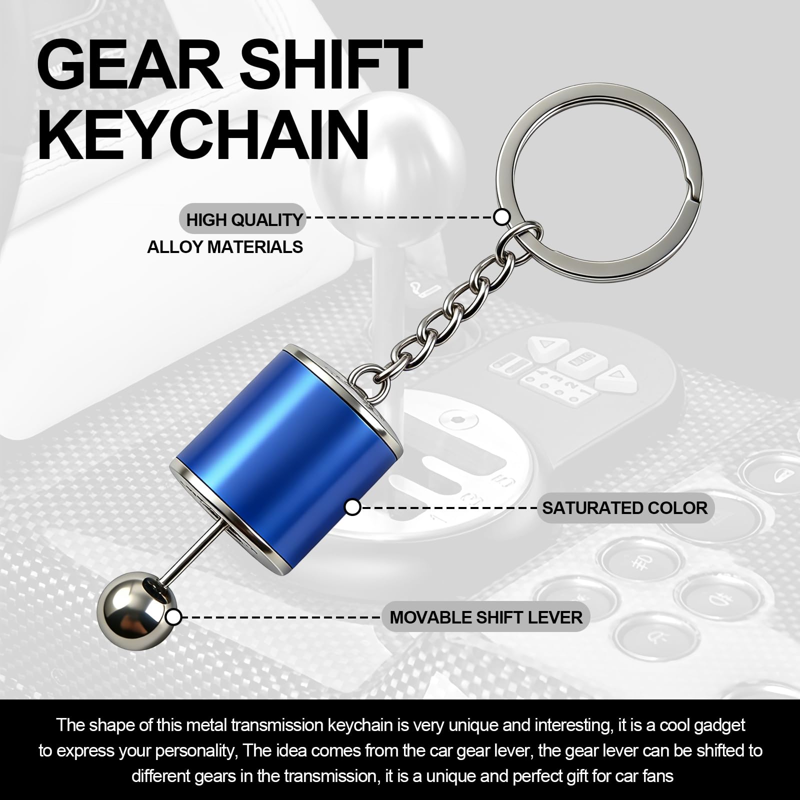 Gearbox Keychain,6-Speed Manual Transmission Gearbox Key Chain,Creative Gear Shifter Keychain,Stick Shift Keyring Car Fidget,Stress-Relieving Gear Shift Fidget Toy,Car Accessories — view 5