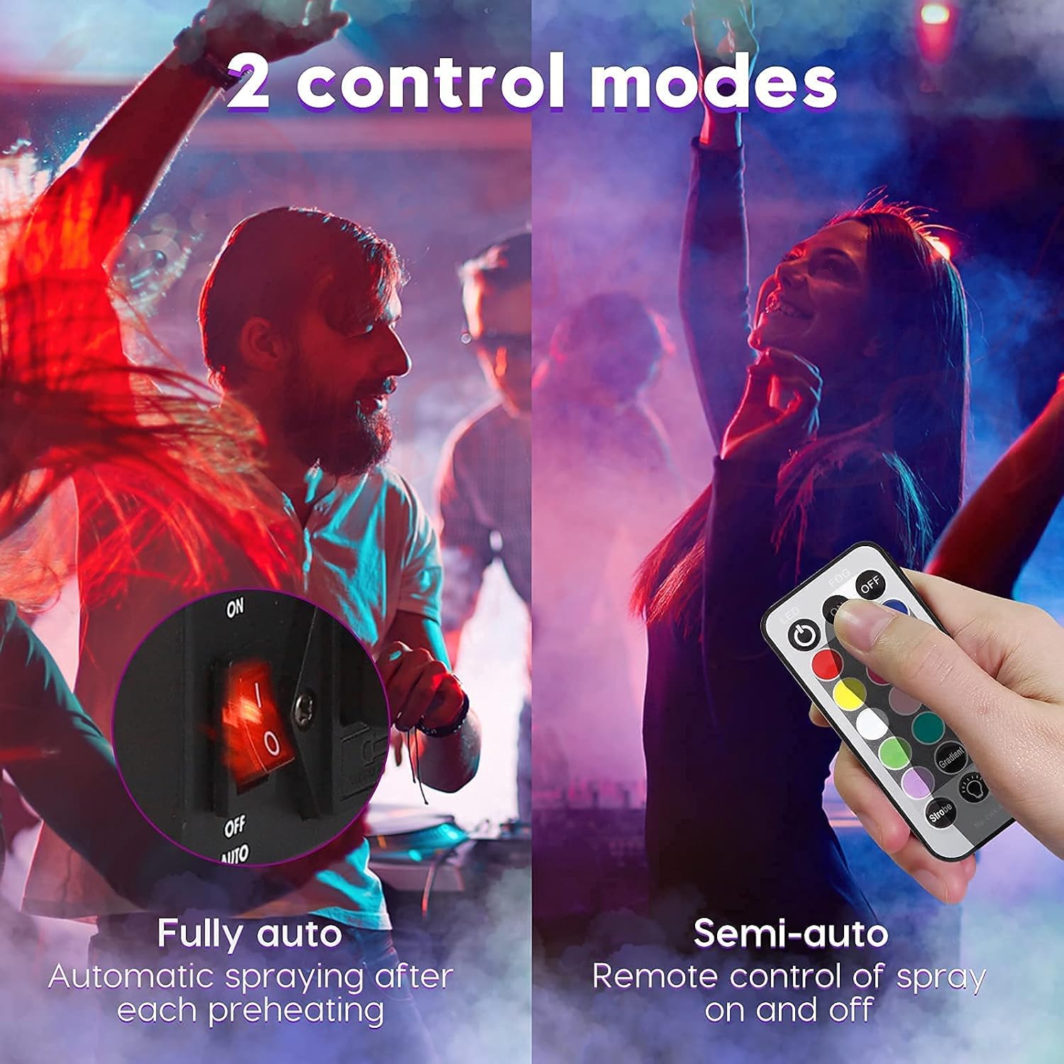 Fog Machine JDR 600W Mini Smoke Machine with 13 Colorful LED Light Outdoor Auto Mode and 2in1 Wireless Remote Control Indoor for Parties, Disco, Halloween, Stage Effect, Disinfection, Weddings 3500CFM : Musical Instruments