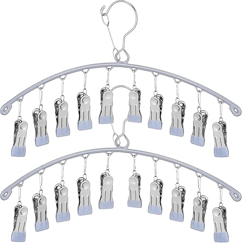 Miniatura 1 de Alipis Organizador de sombreros para percha, calcetines de metal para gorras de béisbol para armario con 20 clips, soporte para sombreros a prueba