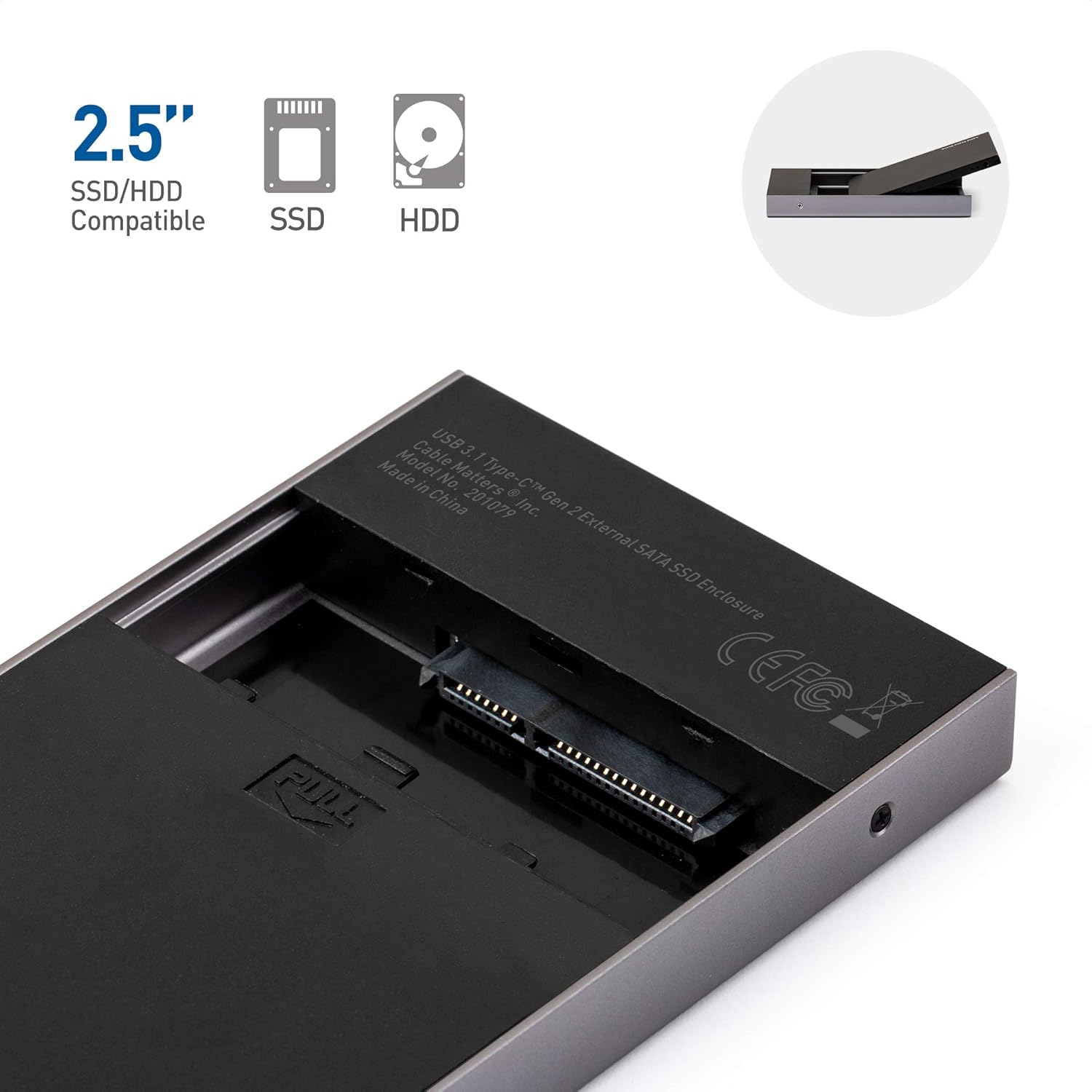 Gеt Pорulаr оƒƒеr Cable Matters Aluminum 10Gbps Gen 2 USB C Hard Drive Enclosure for 2.5 SSD/HDD with USB-C/USB-A Cables and Micro USB Cable - Thunderbolt 4 / USB4 / Thunderbolt 3 Port Compatible with XPS, MacBook