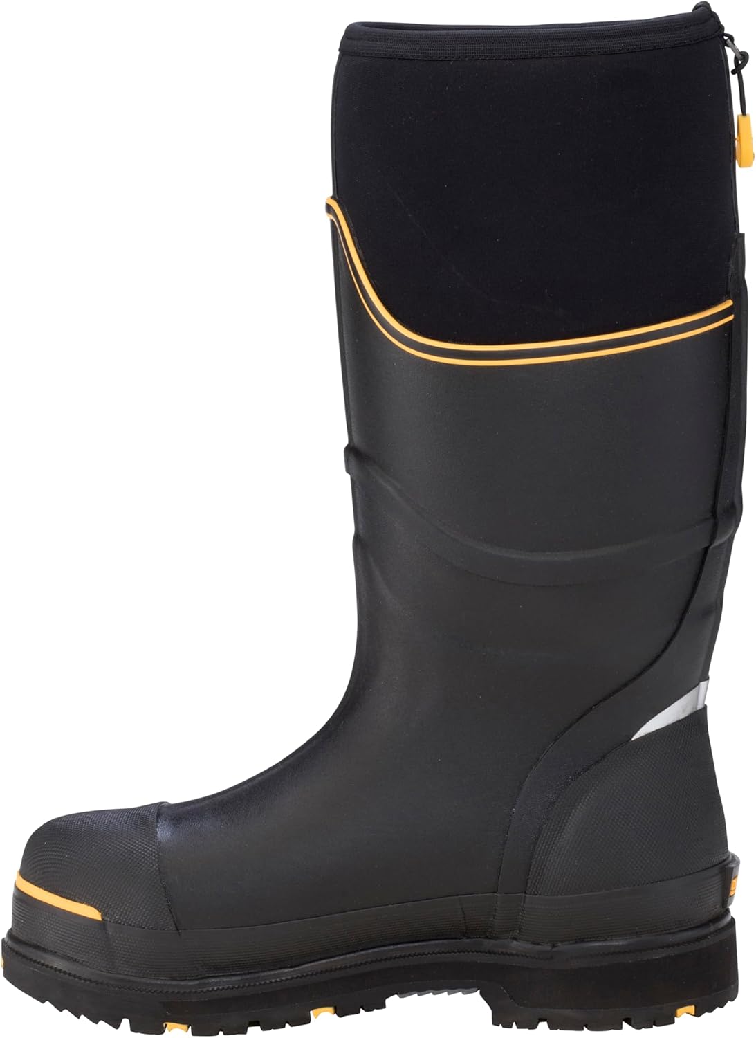 Dryshod Unisex Steel-Toe Max Hi Work Boots | Slip Resistant | Waterproof | Rubber | Black/Yellow - Image 3
