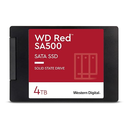 WD Red SA500 NAS 4TB 3D NAND Internal SSD - SATA III 6 GB/S, 2.5"/7mm, Up to 560 MB/S - WDS400T1R0A