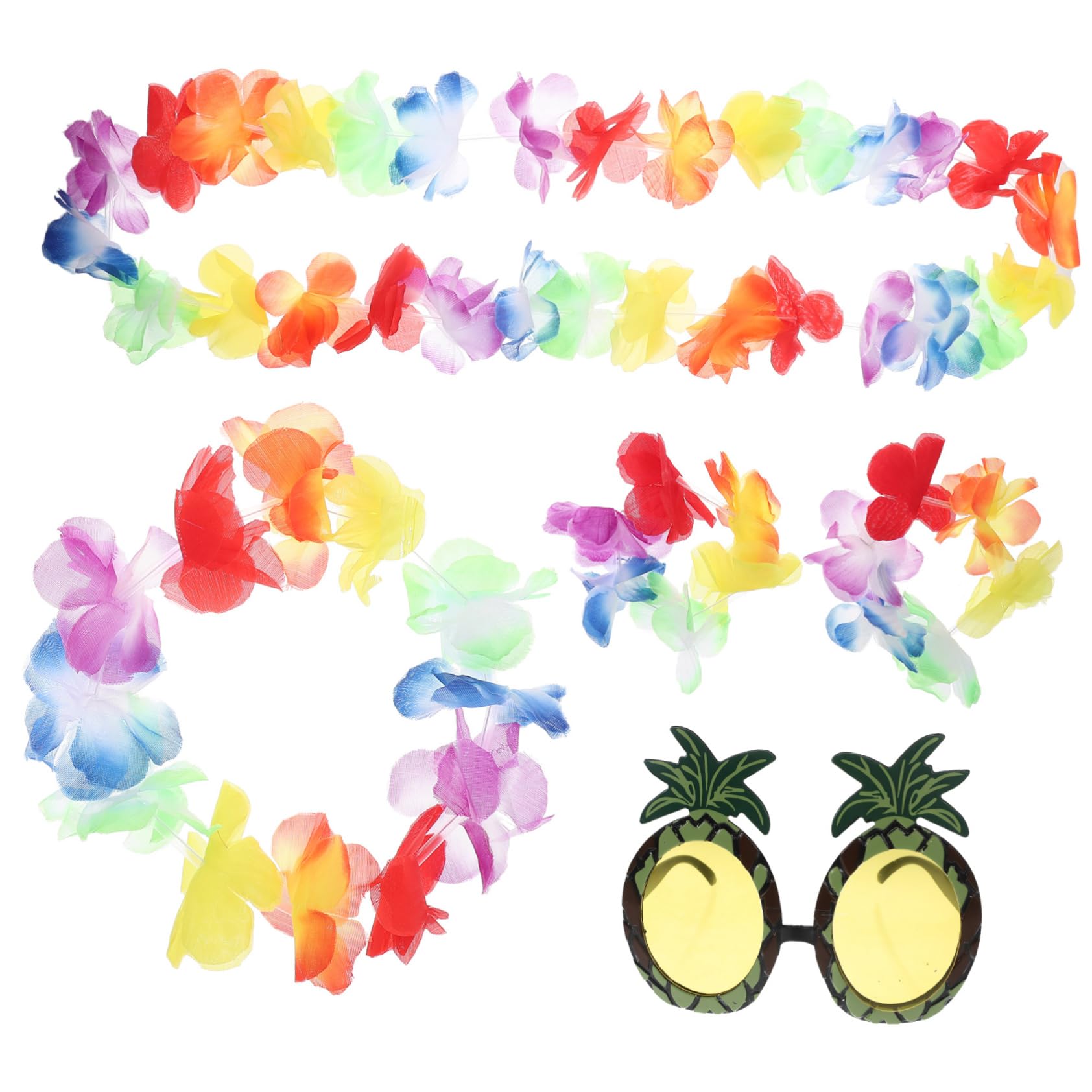 Abaodam 2 Juegos Gafas Hawaianas Collar De Fotos Para Fotos Collar Hawaiano Collar De Flores De Simulación Collar De Flores Hawaianas El Plastico Ropa Playa Banquete