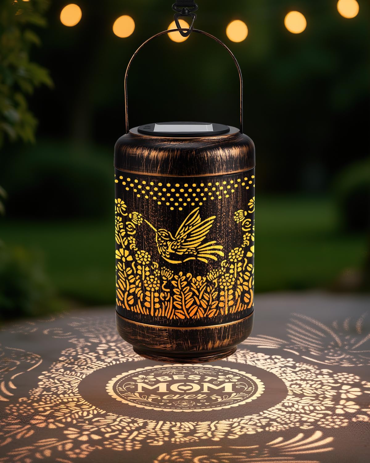 Mothers Day Gifts for Mom Solar Lanterns Outdoor Waterproof, Mom's Birthday Gifts Solar Lights Garden Decor, Birthday Gifts for Mom Hanging Light Yard Decoration Outdoor, Backyard, Patio, Porch